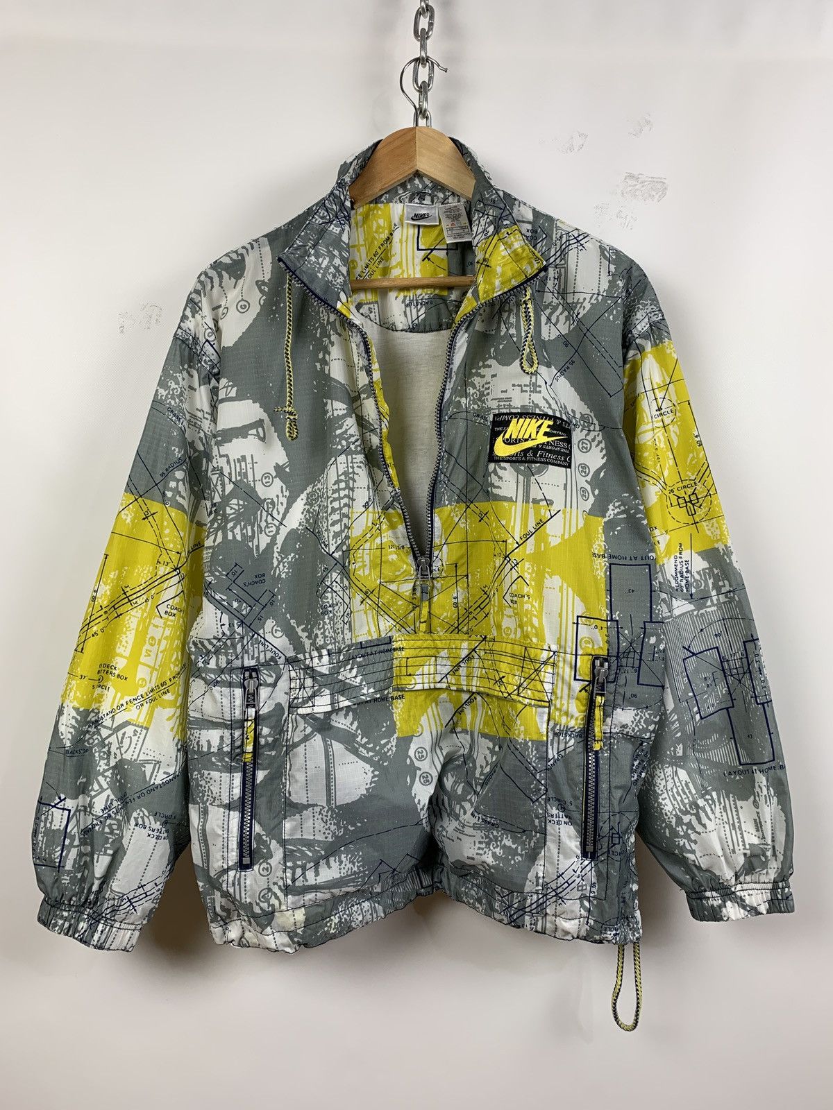 Nike 90s Vintage Nike Sport&Fitness All Over Print Anorak Jacket Size US M / EU 48-50 / 2 - 2 Thumbnail