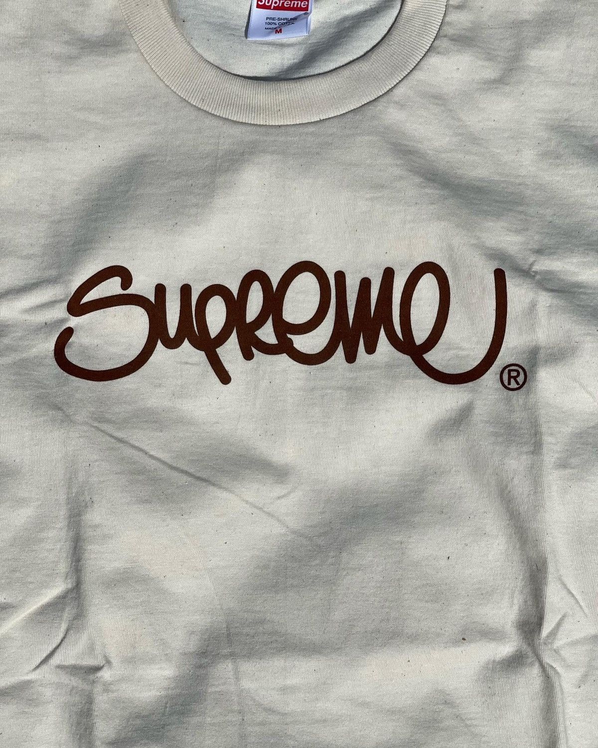 Supreme Supreme Handstyle Tee “Natural” | Grailed