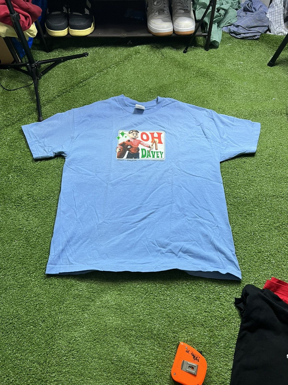 Vintage vintage oh davey and goliath blue animated tv show shirt | Grailed