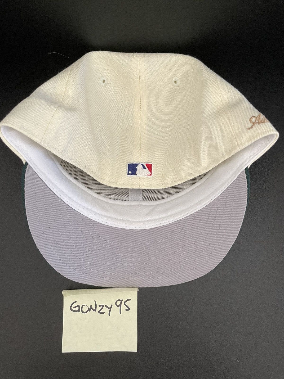 New Era Aime Leon Dore LA Dodgers New Era Fitted 7 3/8 cream green Size ONE SIZE - 5 Thumbnail