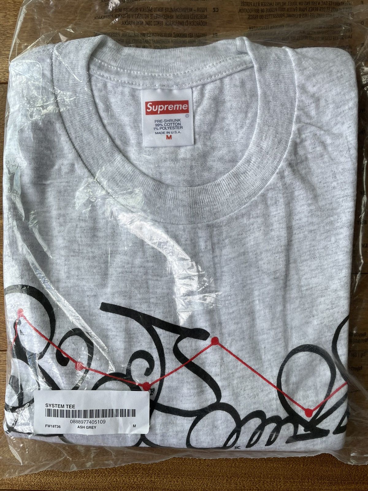 Supreme Supreme System Tee Ash Grey Medium Grailed