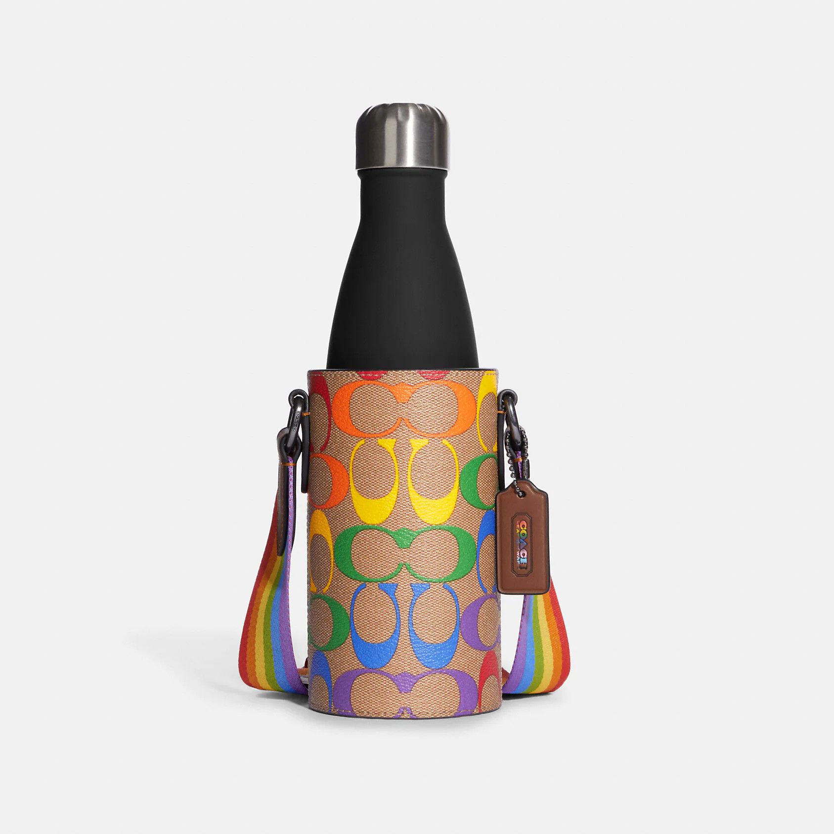 Water Bottle Crossbody In Rainbow Signature Canvas