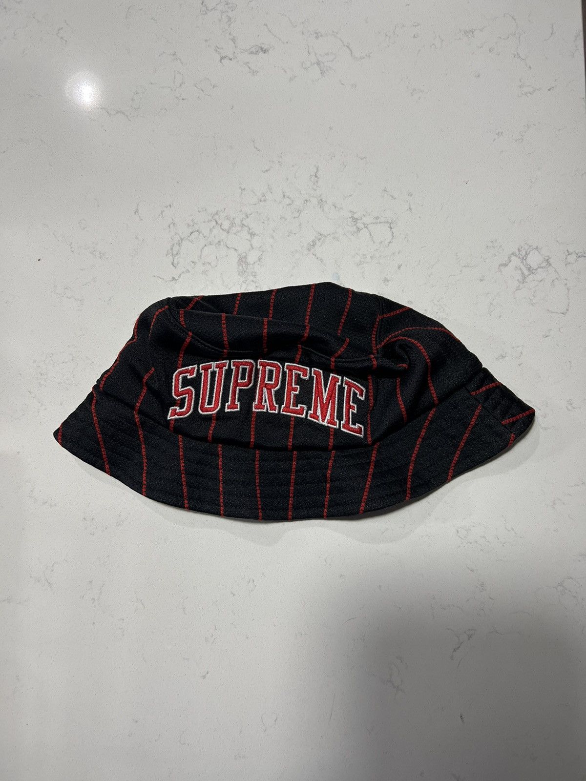 Supreme Supreme Mesh Stripe Crusher Bucket Hat | Grailed