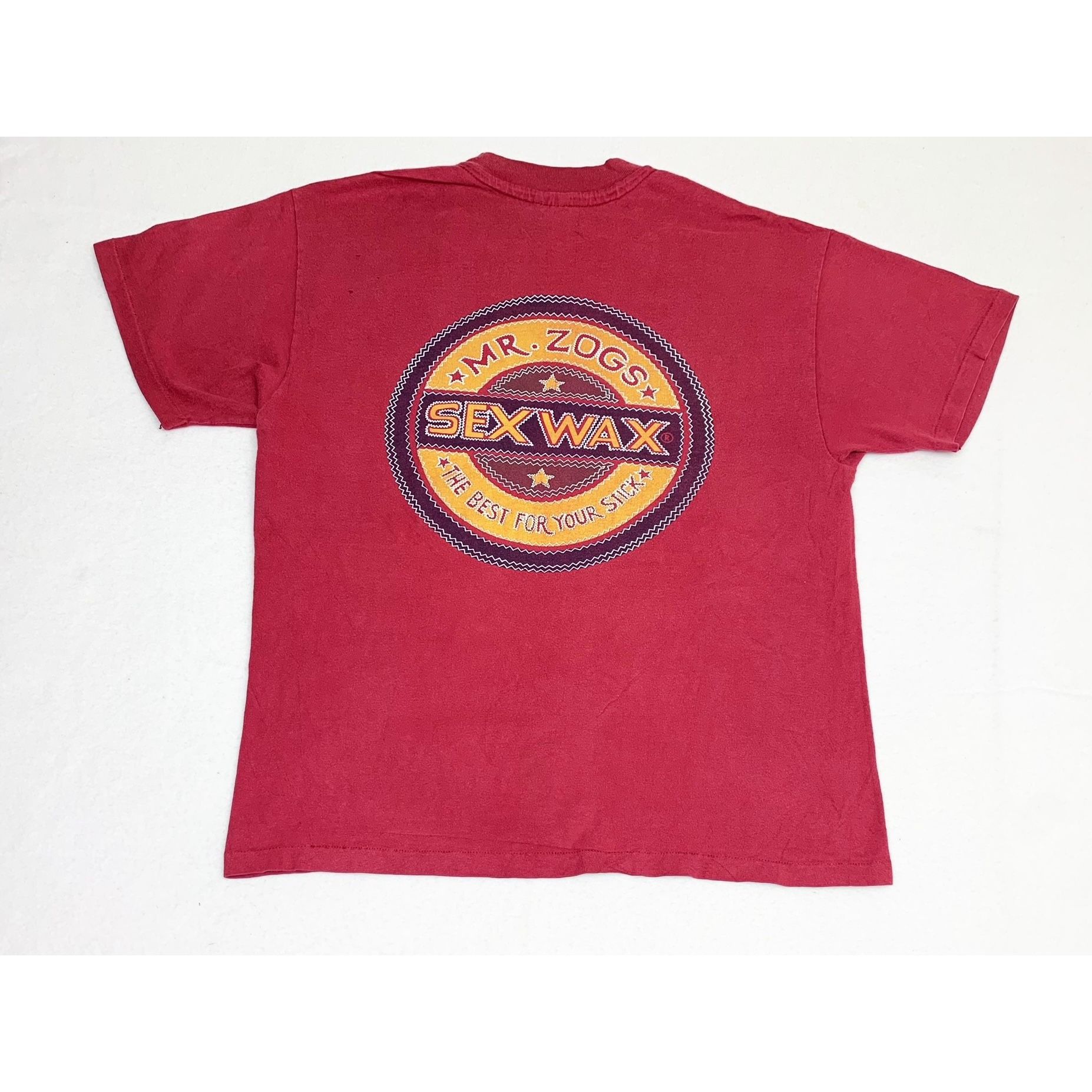 Vintage Vintage 90s Mr Zogs Sex Wax T-Shirt Red Burgundy Surf Beach |  Grailed