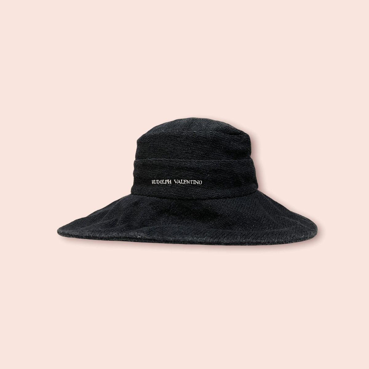 Designer × Valentino × Vintage VINTAGE RUDOLF VALENTINO WIDE BRIM SILK BUCKET HAT Size ONE SIZE - 1 Thumbnail