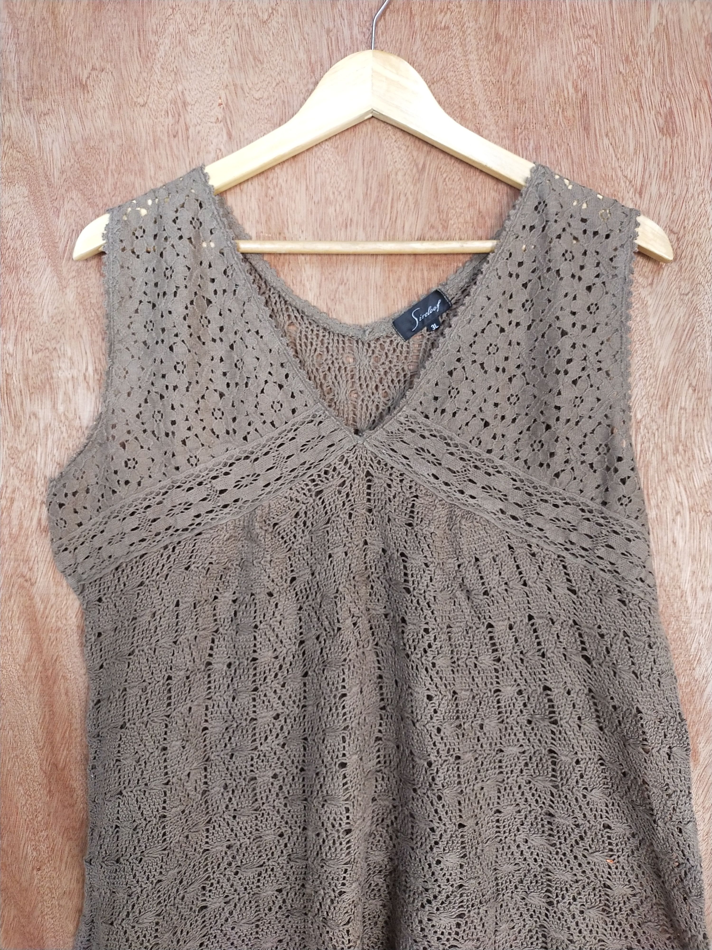 Vintage Sircloof brown crochet mesh net knitwear #H471 Size US M / EU 48-50 / 2 - 2 Thumbnail