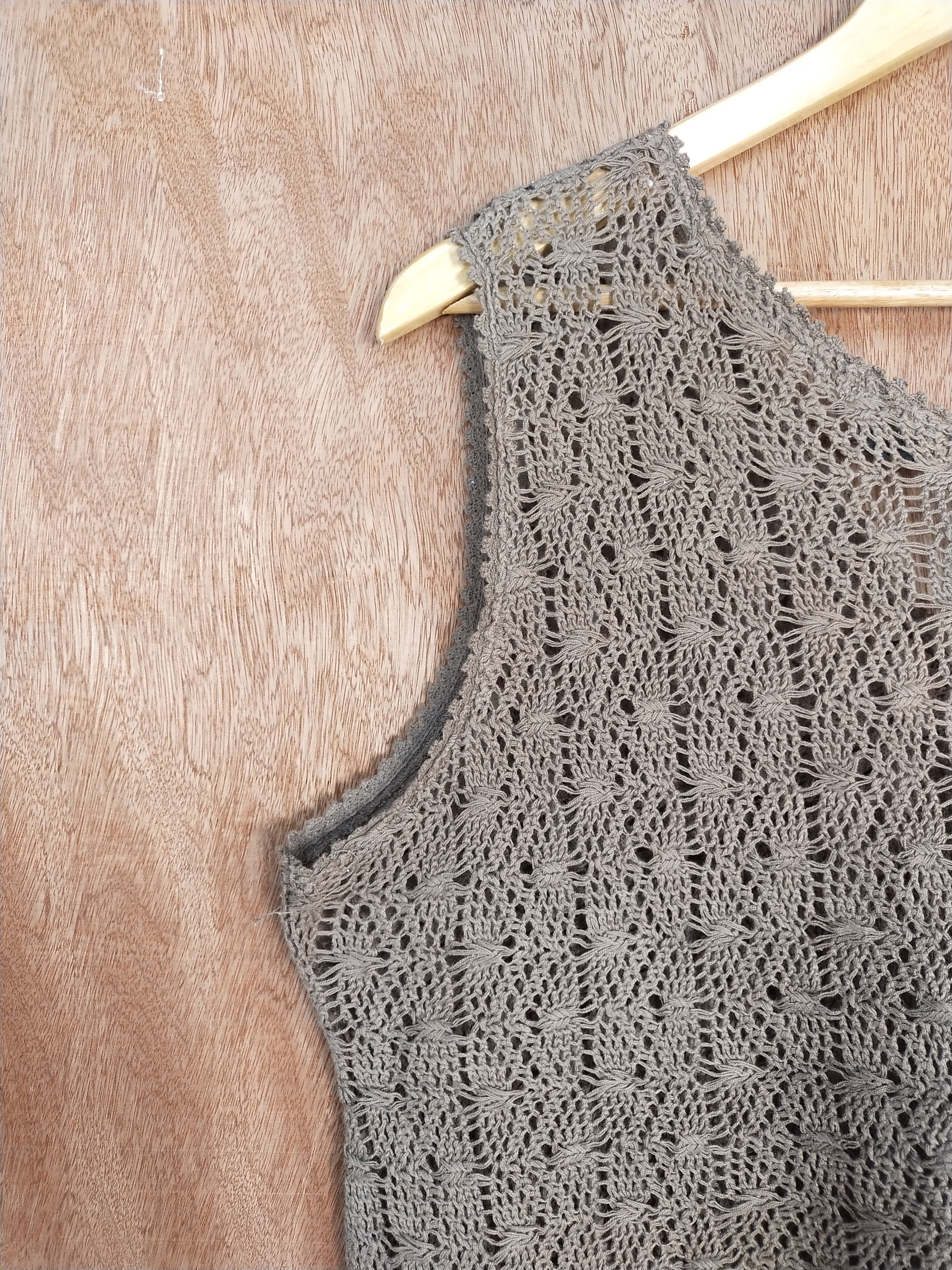Vintage Sircloof brown crochet mesh net knitwear #H471 Size US M / EU 48-50 / 2 - 11 Thumbnail