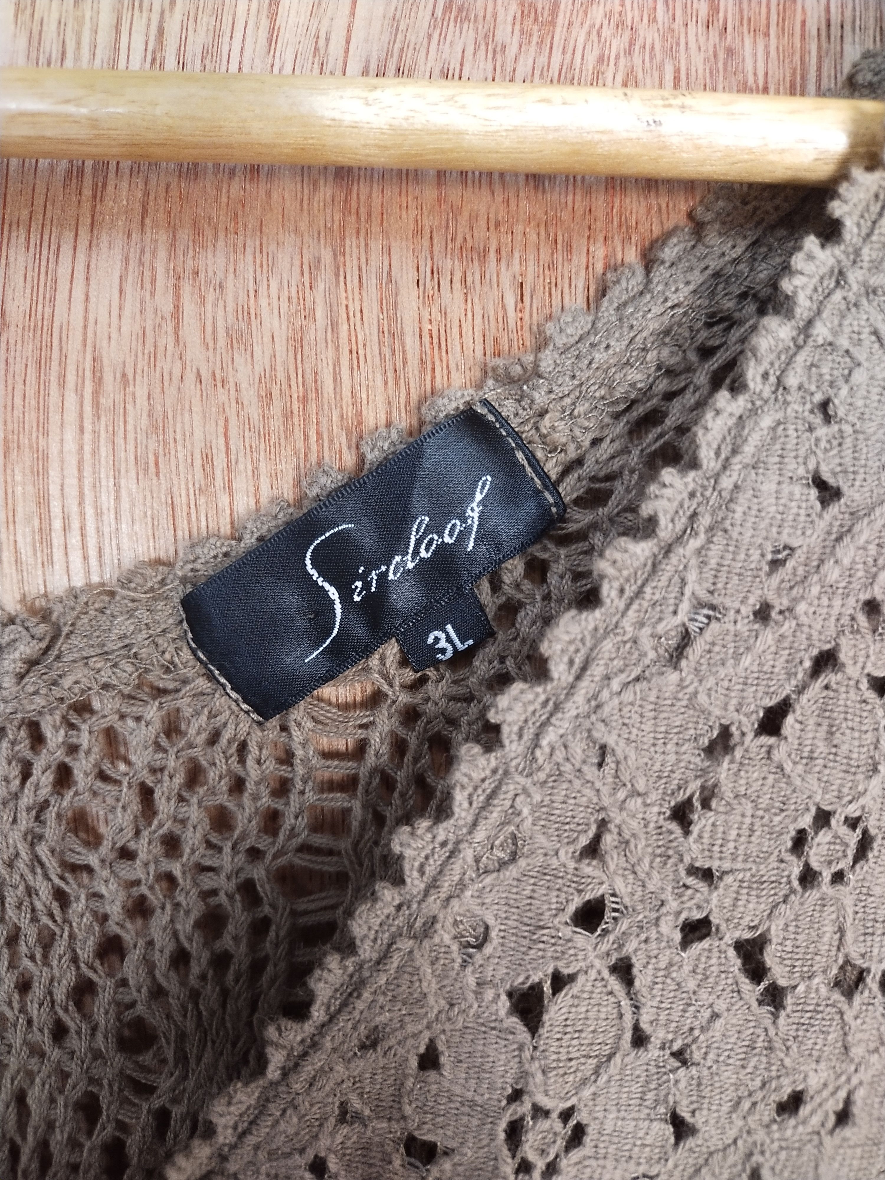 Vintage Sircloof brown crochet mesh net knitwear #H471 Size US M / EU 48-50 / 2 - 5 Thumbnail