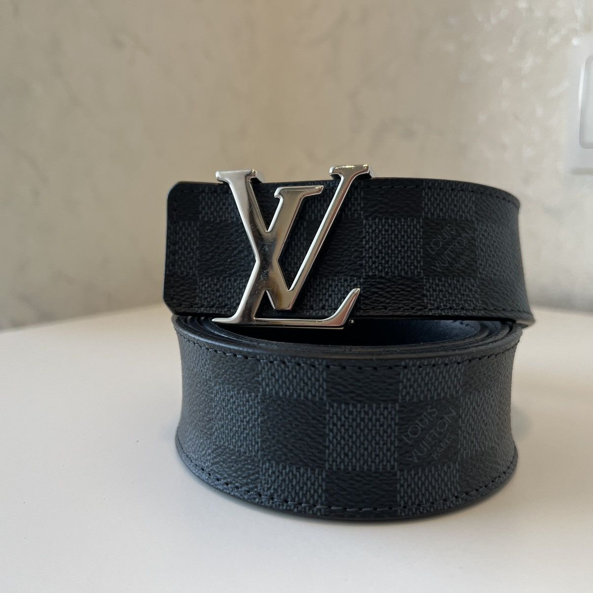 VUITTON INITIAL DAMIER AZUR BELT FOR MEN M9608 SIZE 36