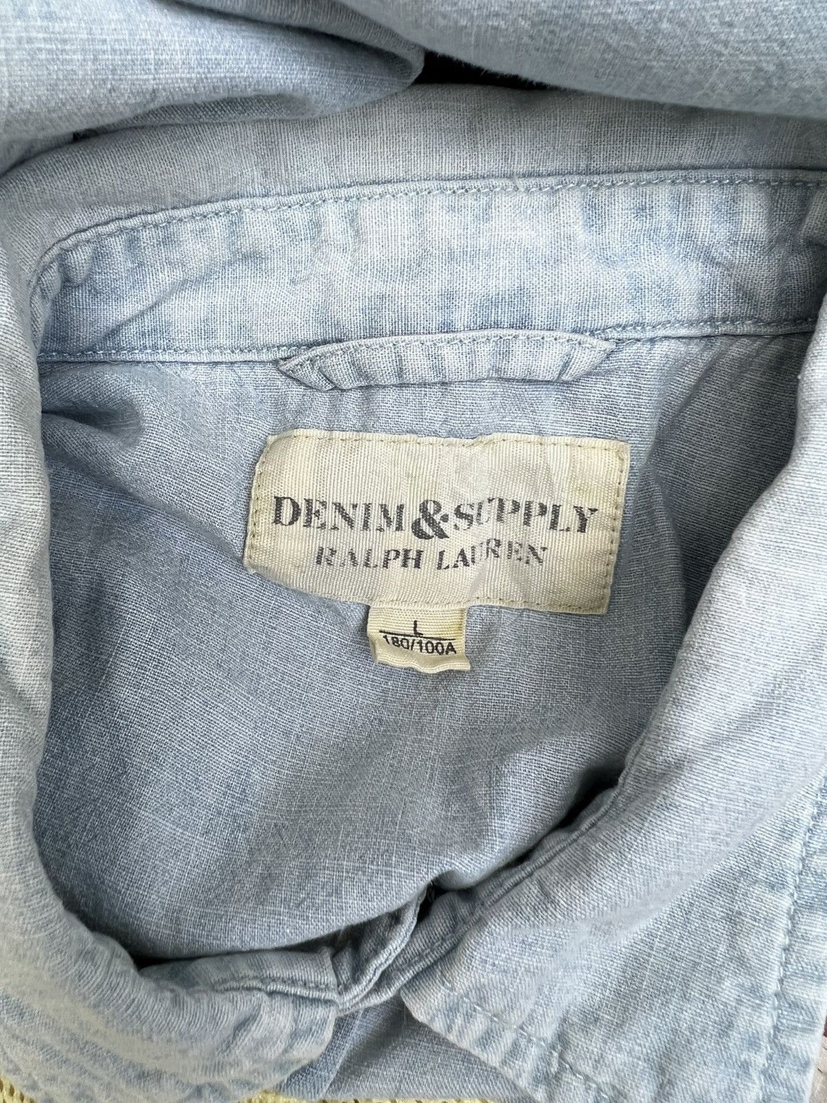 Denim & Supply Ralph Lauren D&S Ralph Lauren Fade Light Blue USA Flag Western Shirt Size US L / EU 52-54 / 3 - 13 Thumbnail