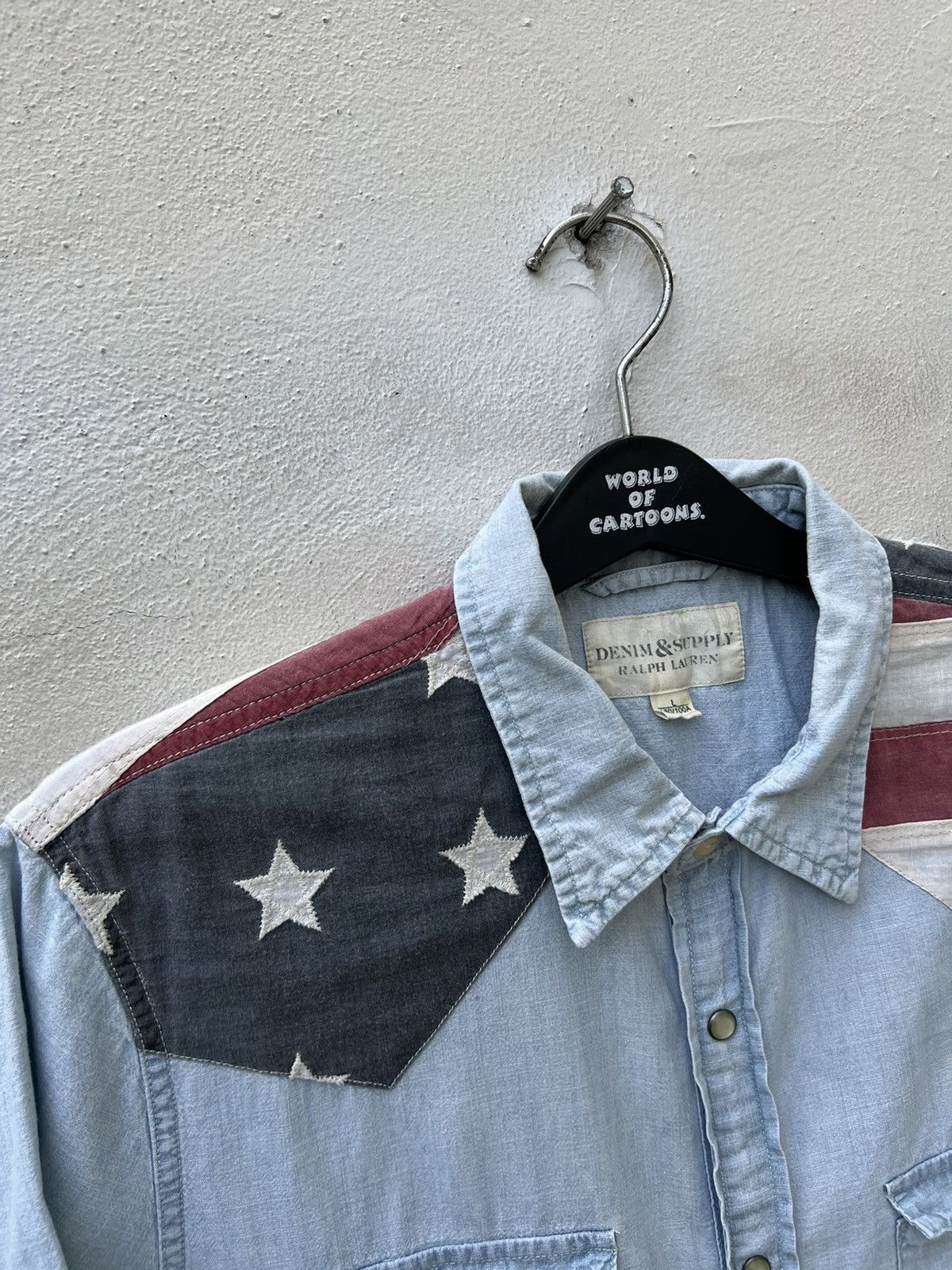 Denim & Supply Ralph Lauren D&S Ralph Lauren Fade Light Blue USA Flag Western Shirt Size US L / EU 52-54 / 3 - 4 Thumbnail