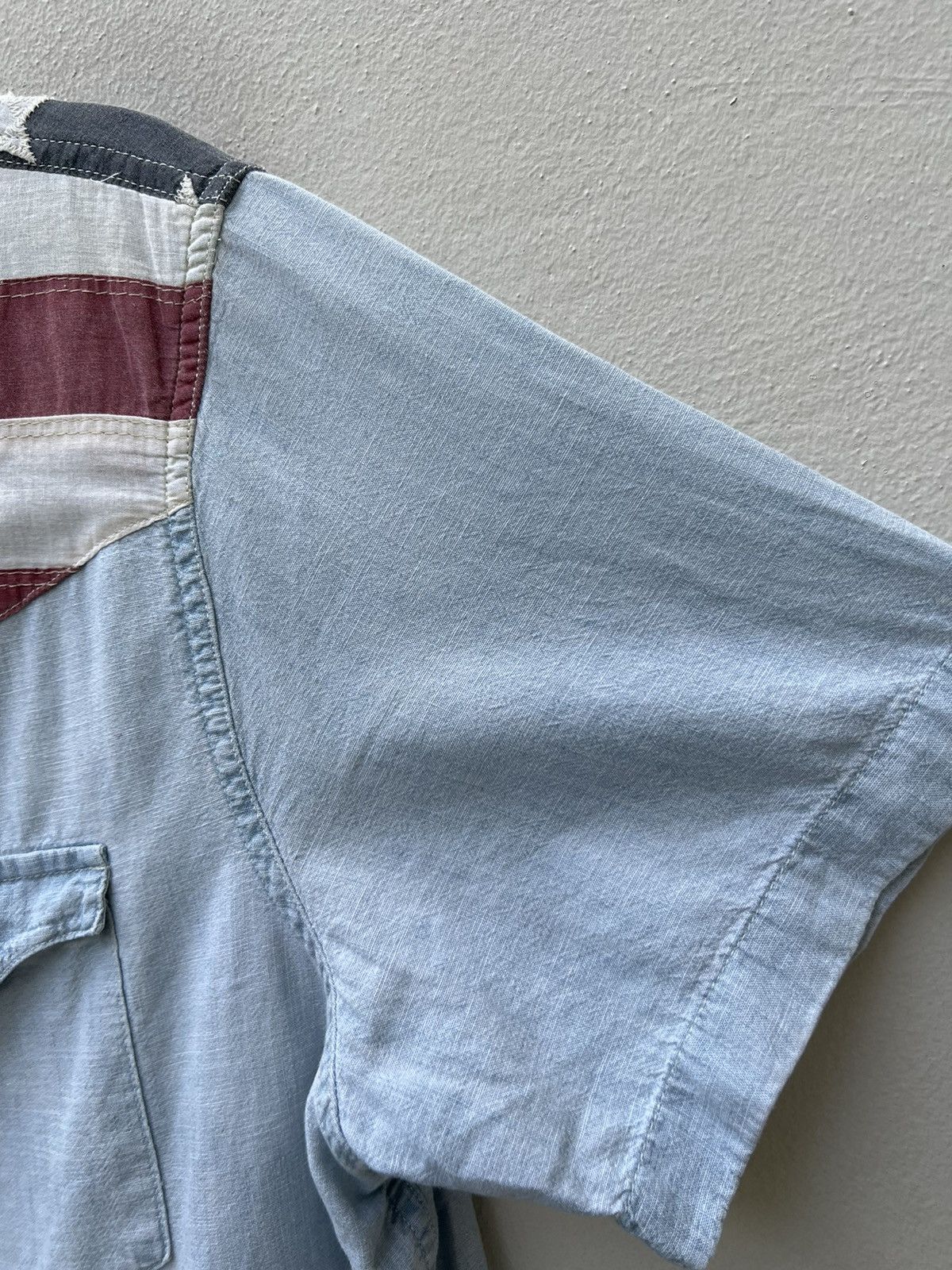 Denim & Supply Ralph Lauren D&S Ralph Lauren Fade Light Blue USA Flag Western Shirt Size US L / EU 52-54 / 3 - 7 Thumbnail