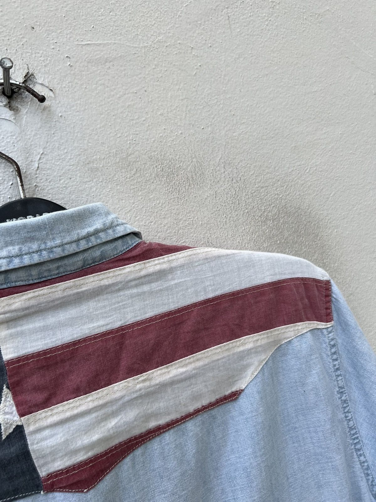 Denim & Supply Ralph Lauren D&S Ralph Lauren Fade Light Blue USA Flag Western Shirt Size US L / EU 52-54 / 3 - 11 Thumbnail