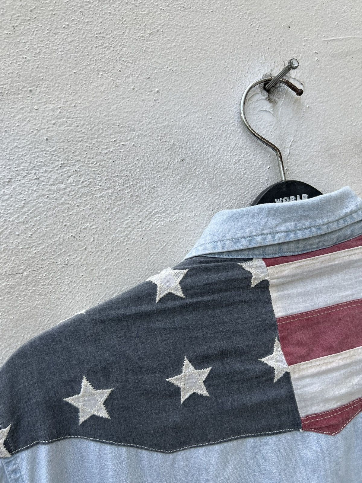 Denim & Supply Ralph Lauren D&S Ralph Lauren Fade Light Blue USA Flag Western Shirt Size US L / EU 52-54 / 3 - 10 Thumbnail