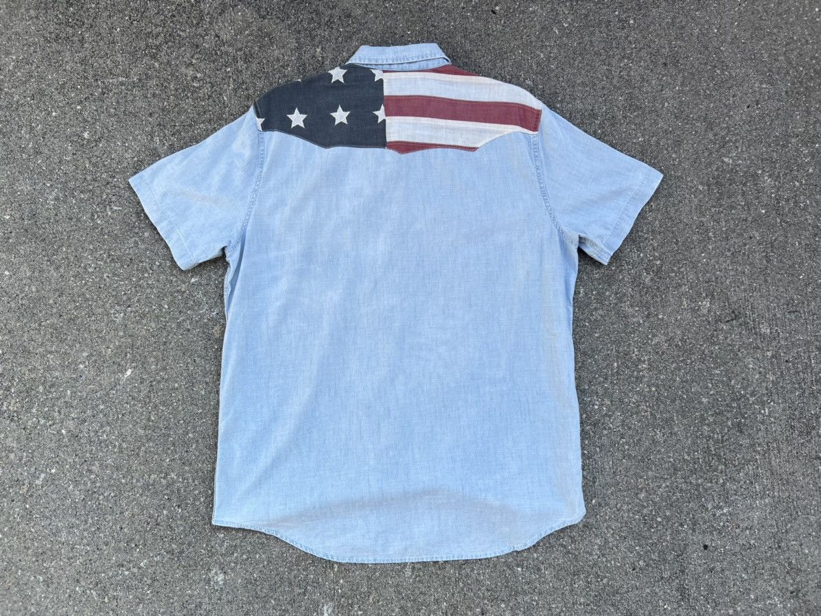 Denim & Supply Ralph Lauren D&S Ralph Lauren Fade Light Blue USA Flag Western Shirt Size US L / EU 52-54 / 3 - 2 Thumbnail