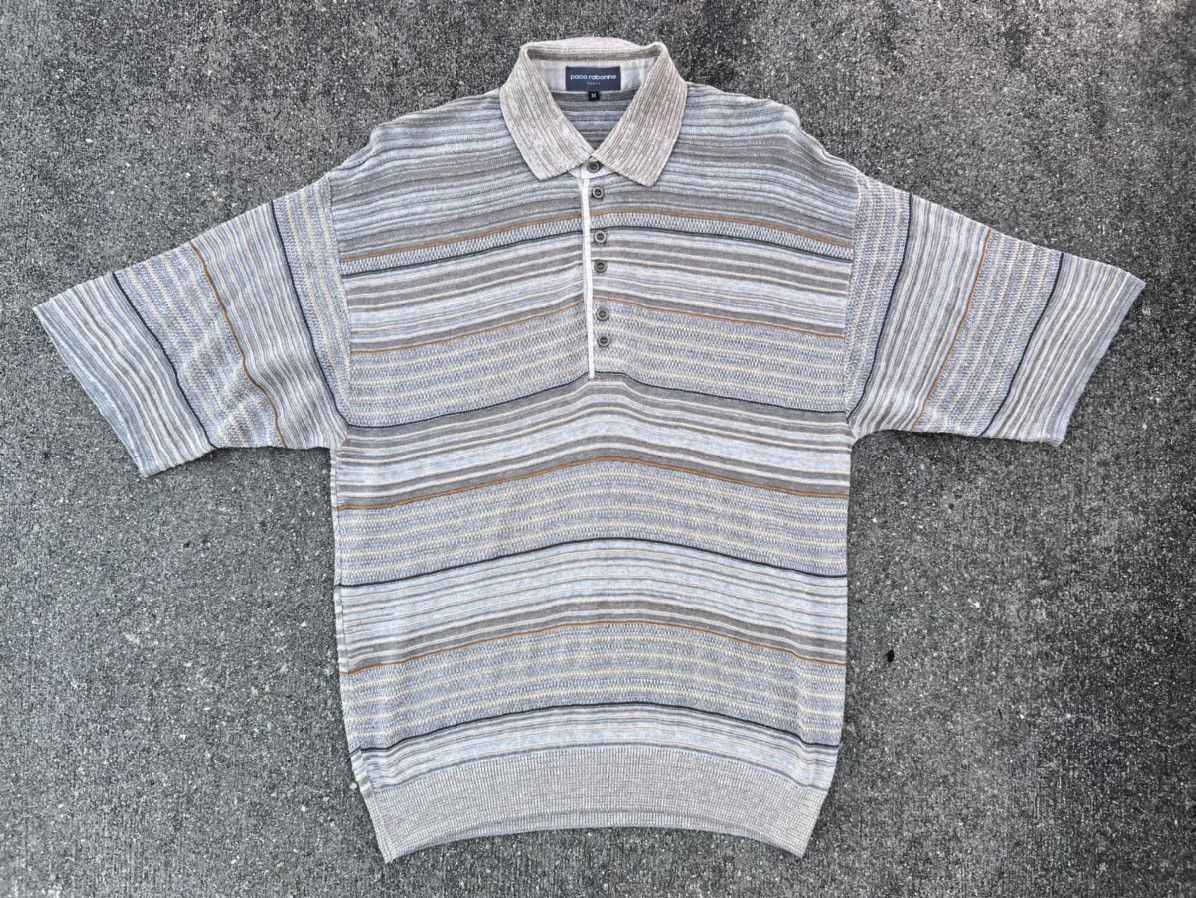 Vintage Vintage 90s Paco Rabanne Paris Stretchable Polo Shirt Size US M / EU 48-50 / 2 - 1 Thumbnail