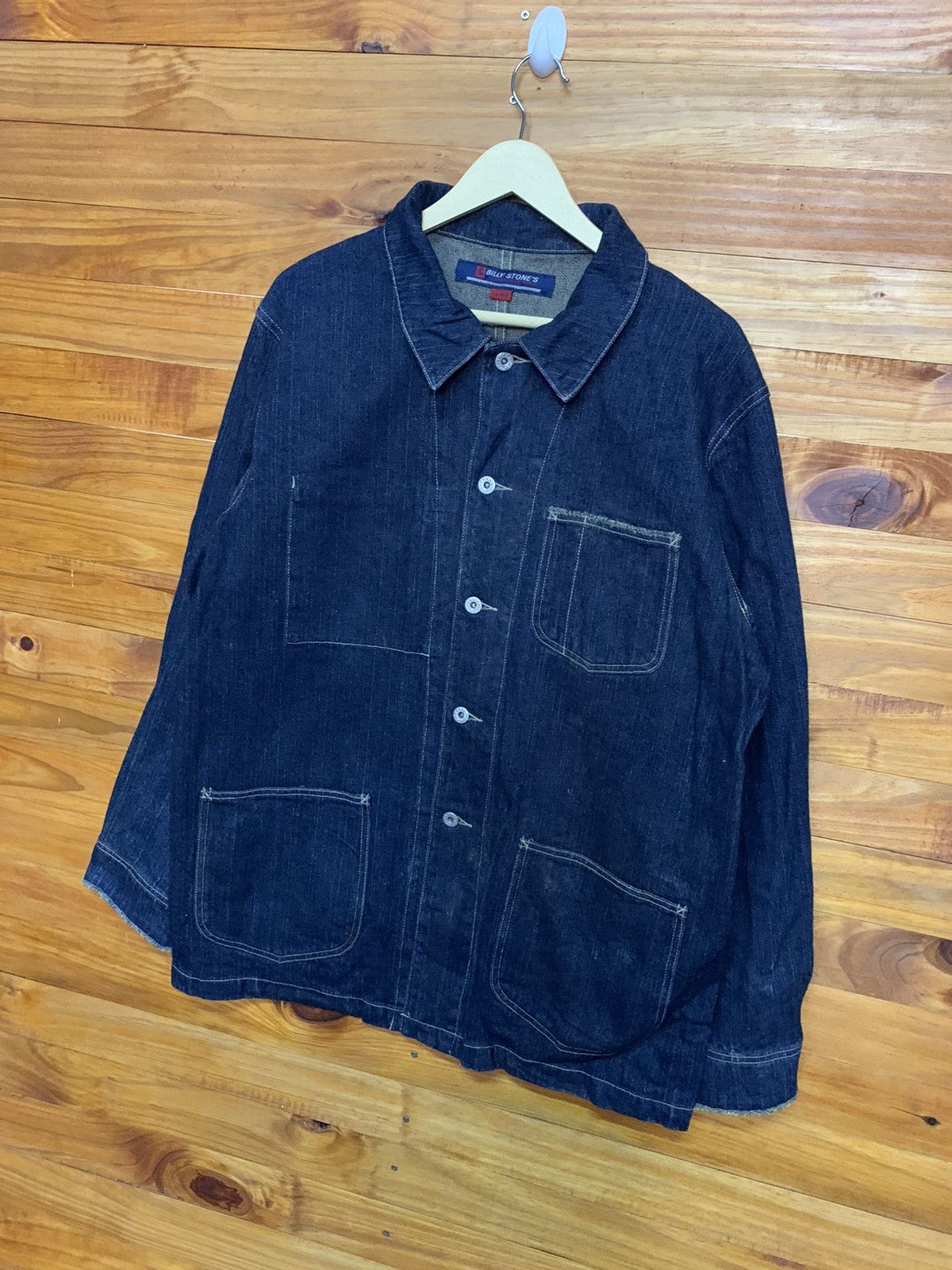 Vintage Vintage Billy Stones Denim Chore Jacket Size US L / EU 52-54 / 3 - 2 Thumbnail