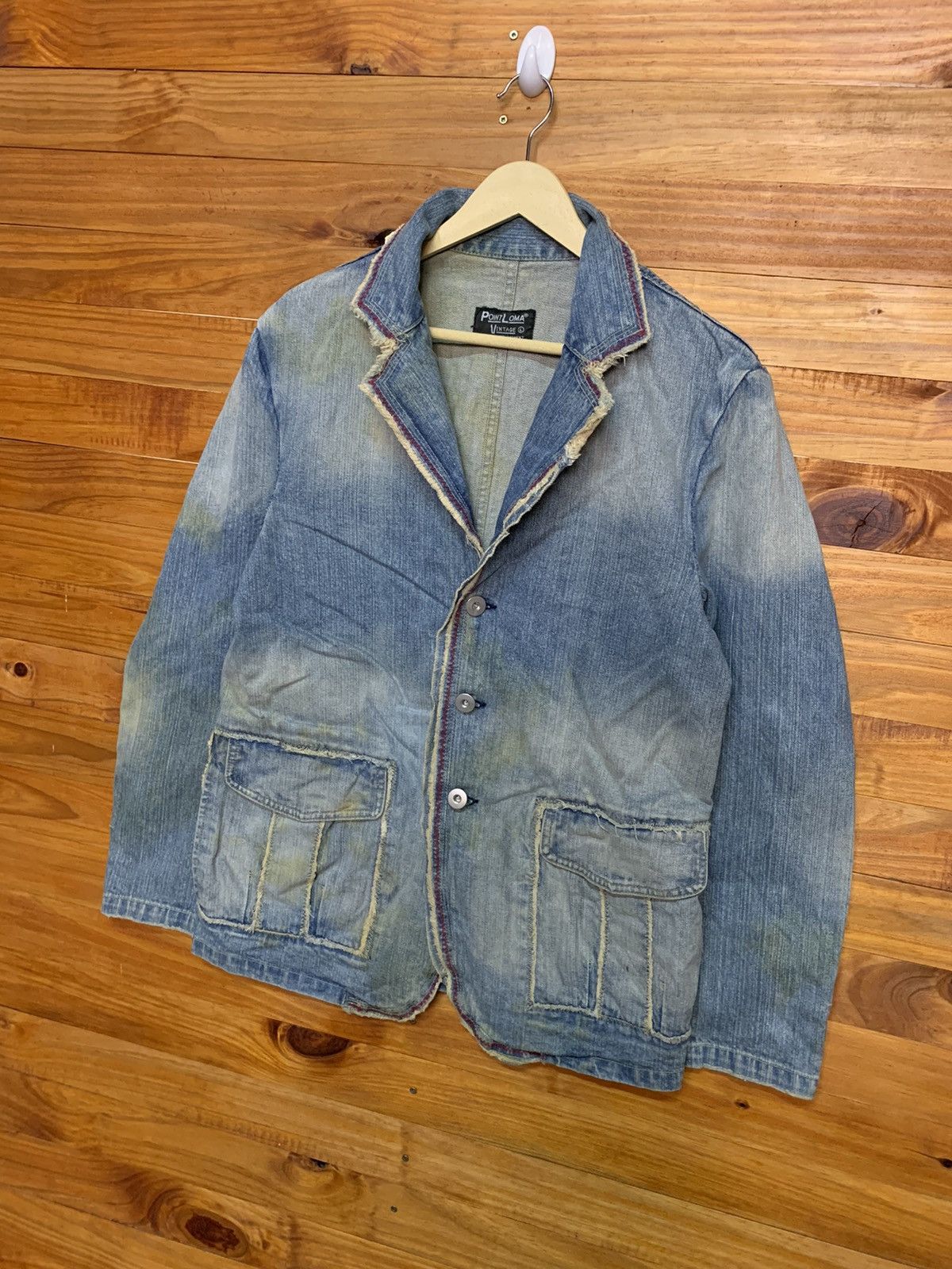 Other Vintage Point Loma Disstressed Denim Chore Jacket Size US M / EU 48-50 / 2 - 2 Thumbnail