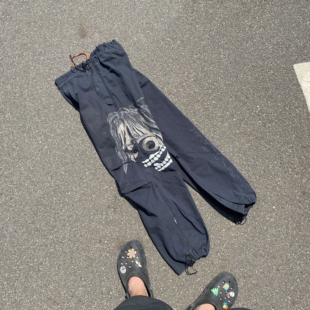 Japanese Brand VINTAGE MAHARISHI FADED BLACK DEMON FACE EMBROIDERED PANTS Size US 32 / EU 48 - 3 Thumbnail