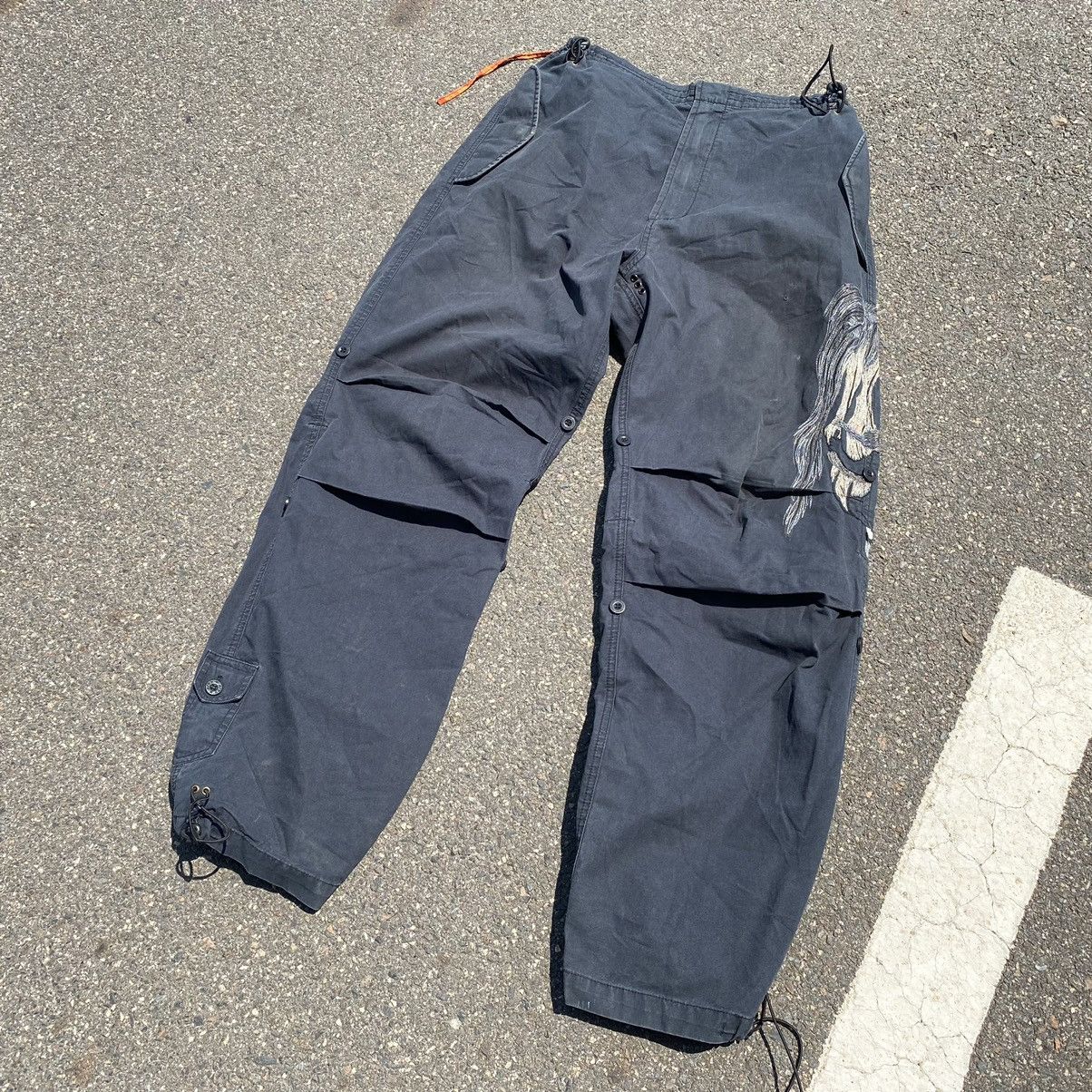 Japanese Brand VINTAGE MAHARISHI FADED BLACK DEMON FACE EMBROIDERED PANTS Size US 32 / EU 48 - 4 Thumbnail