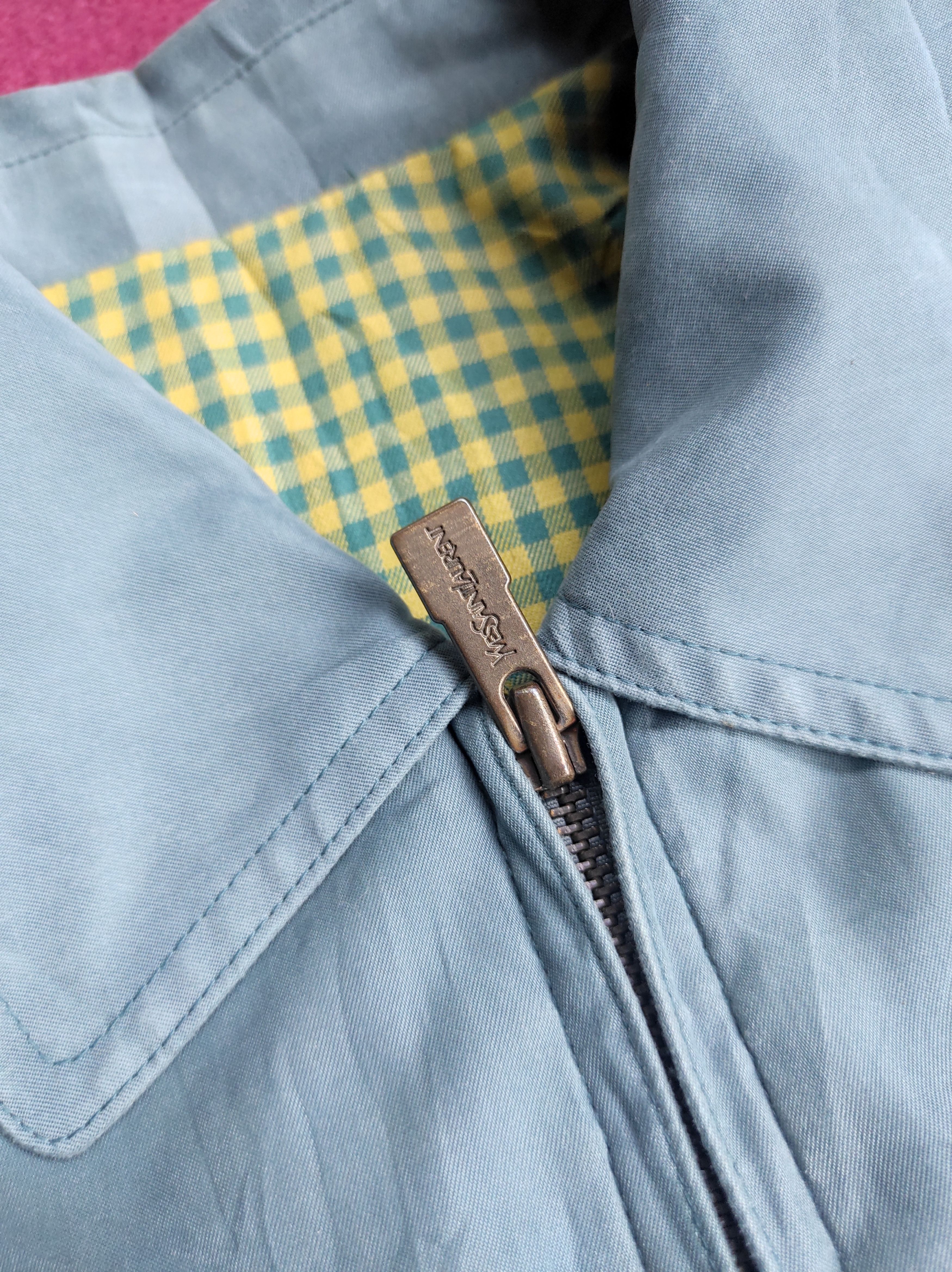 Vintage × Yves Saint Laurent Beautiful Light Green Yves saint Laurent Harington Jacket Size US M / EU 48-50 / 2 - 6 Thumbnail