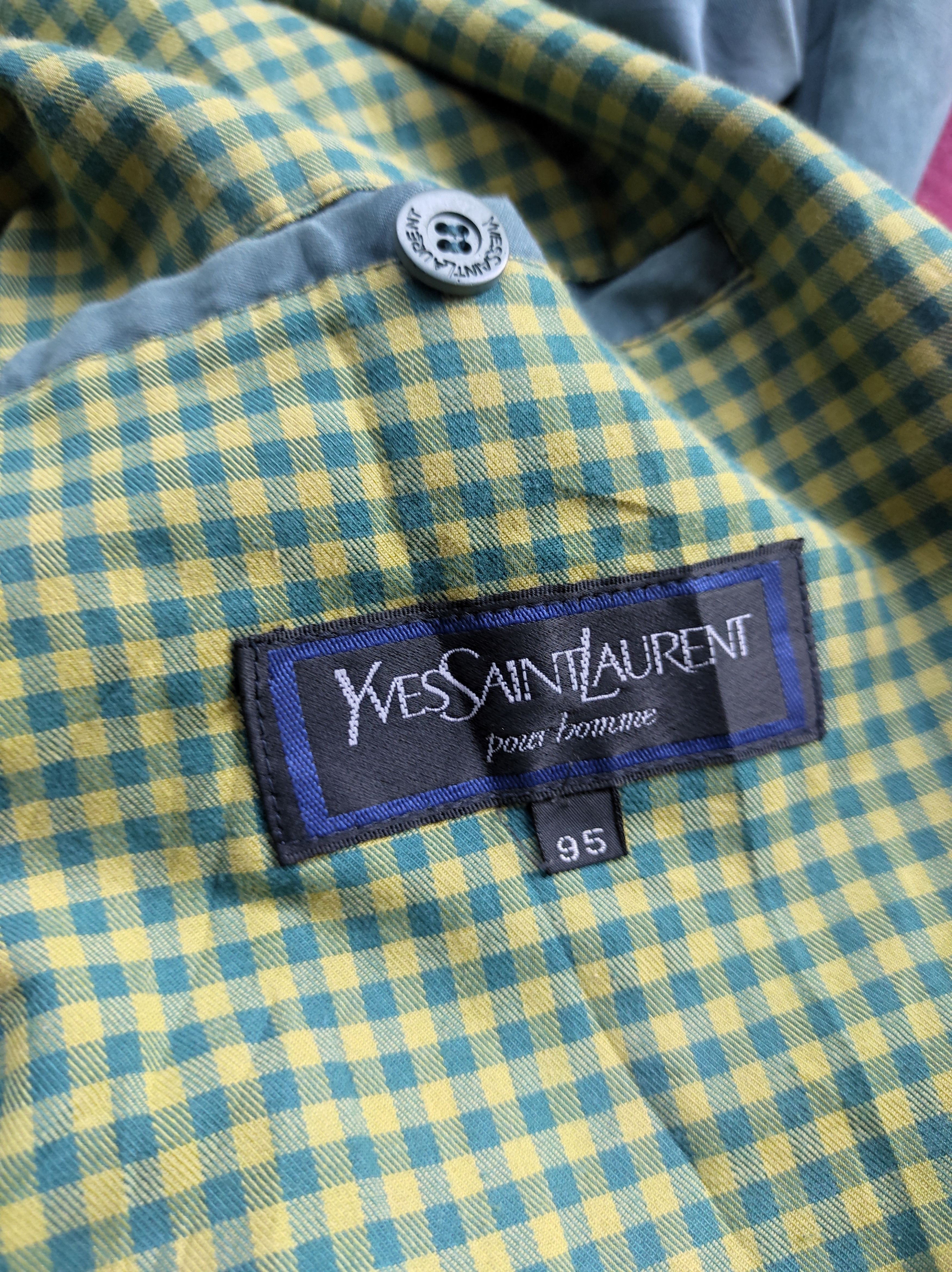 Vintage × Yves Saint Laurent Beautiful Light Green Yves saint Laurent Harington Jacket Size US M / EU 48-50 / 2 - 5 Thumbnail