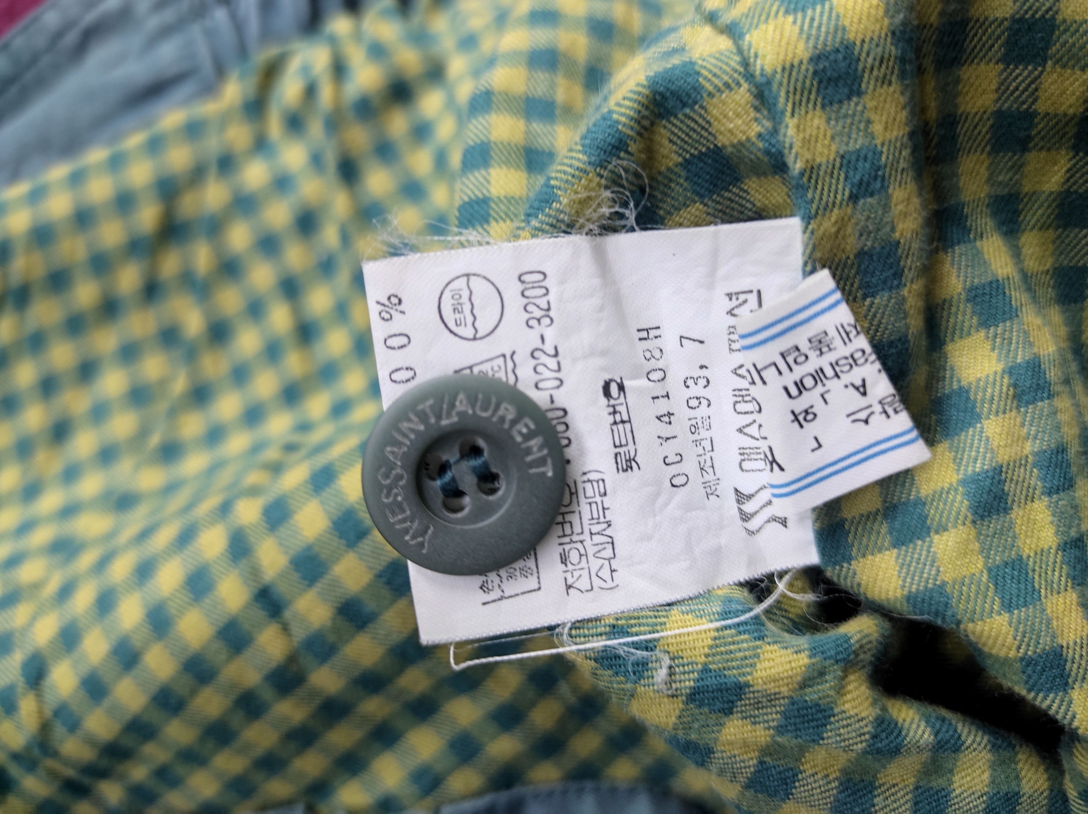 Vintage × Yves Saint Laurent Beautiful Light Green Yves saint Laurent Harington Jacket Size US M / EU 48-50 / 2 - 10 Thumbnail