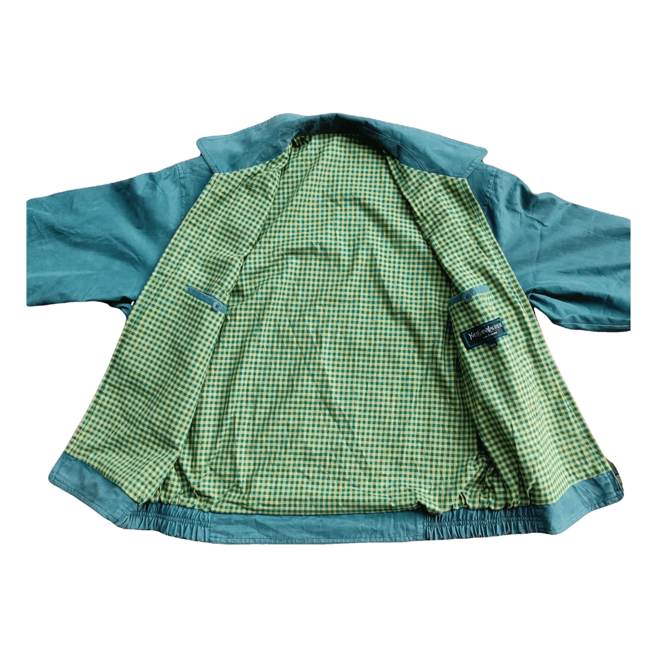 Vintage × Yves Saint Laurent Beautiful Light Green Yves saint Laurent Harington Jacket Size US M / EU 48-50 / 2 - 3 Thumbnail
