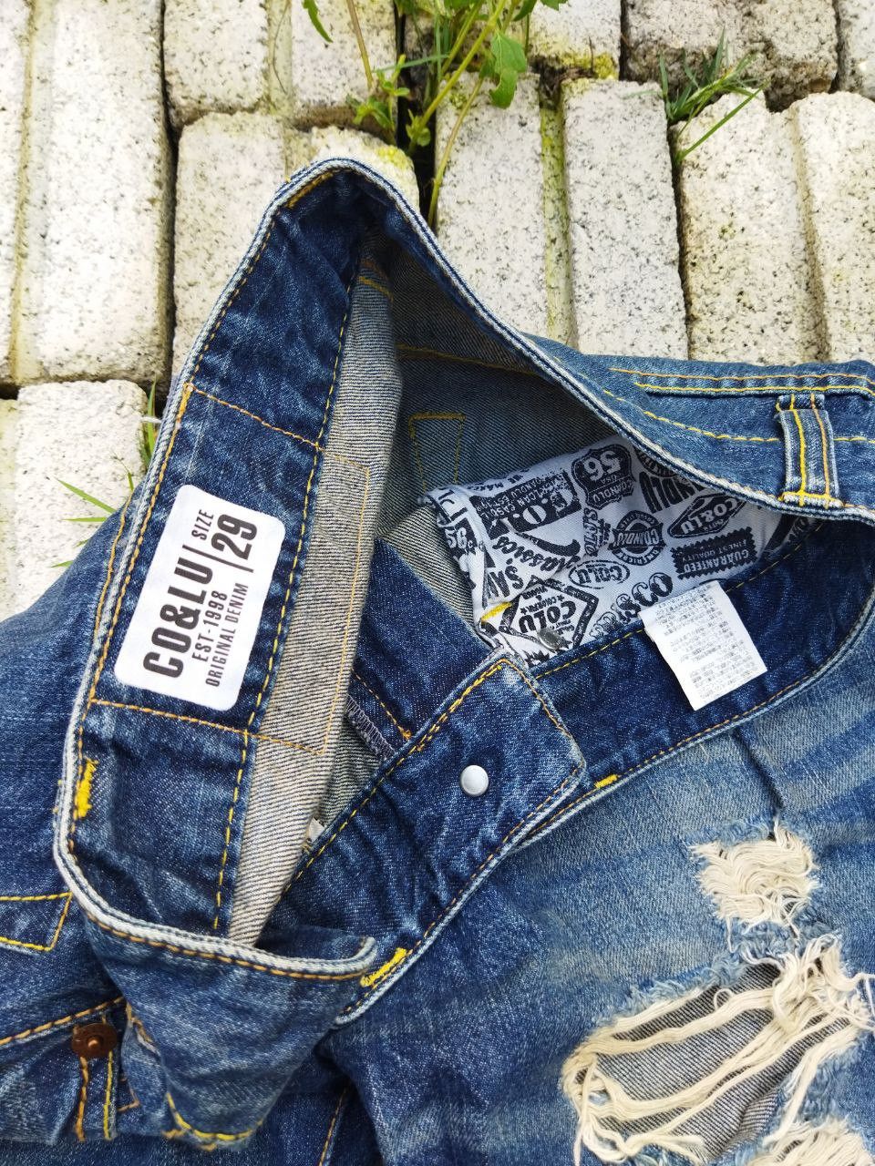 Japanese Brand Co & Lu Japan Distressed Denim - Size 29 Size US 29 - 5 Thumbnail