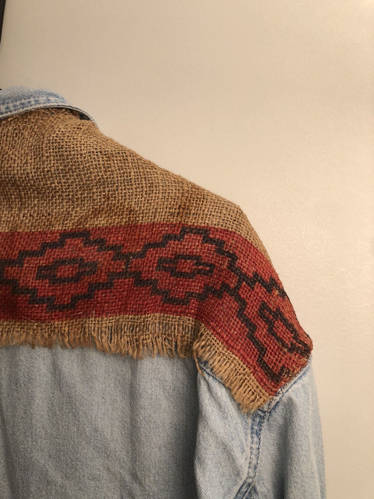 Levi's Distressed Handmade Blanket Southwestern Denim Shirt Size US L / EU 52-54 / 3 - 15 Thumbnail