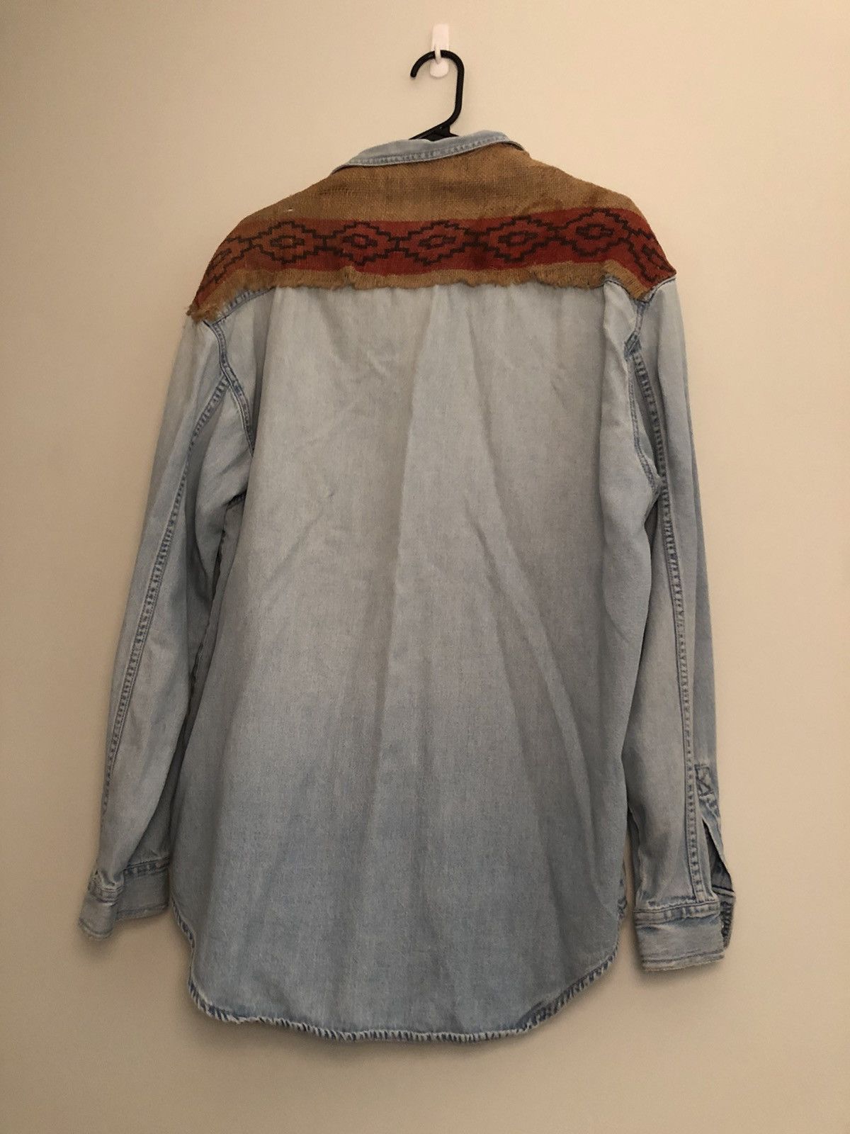 Levi's Distressed Handmade Blanket Southwestern Denim Shirt Size US L / EU 52-54 / 3 - 12 Thumbnail