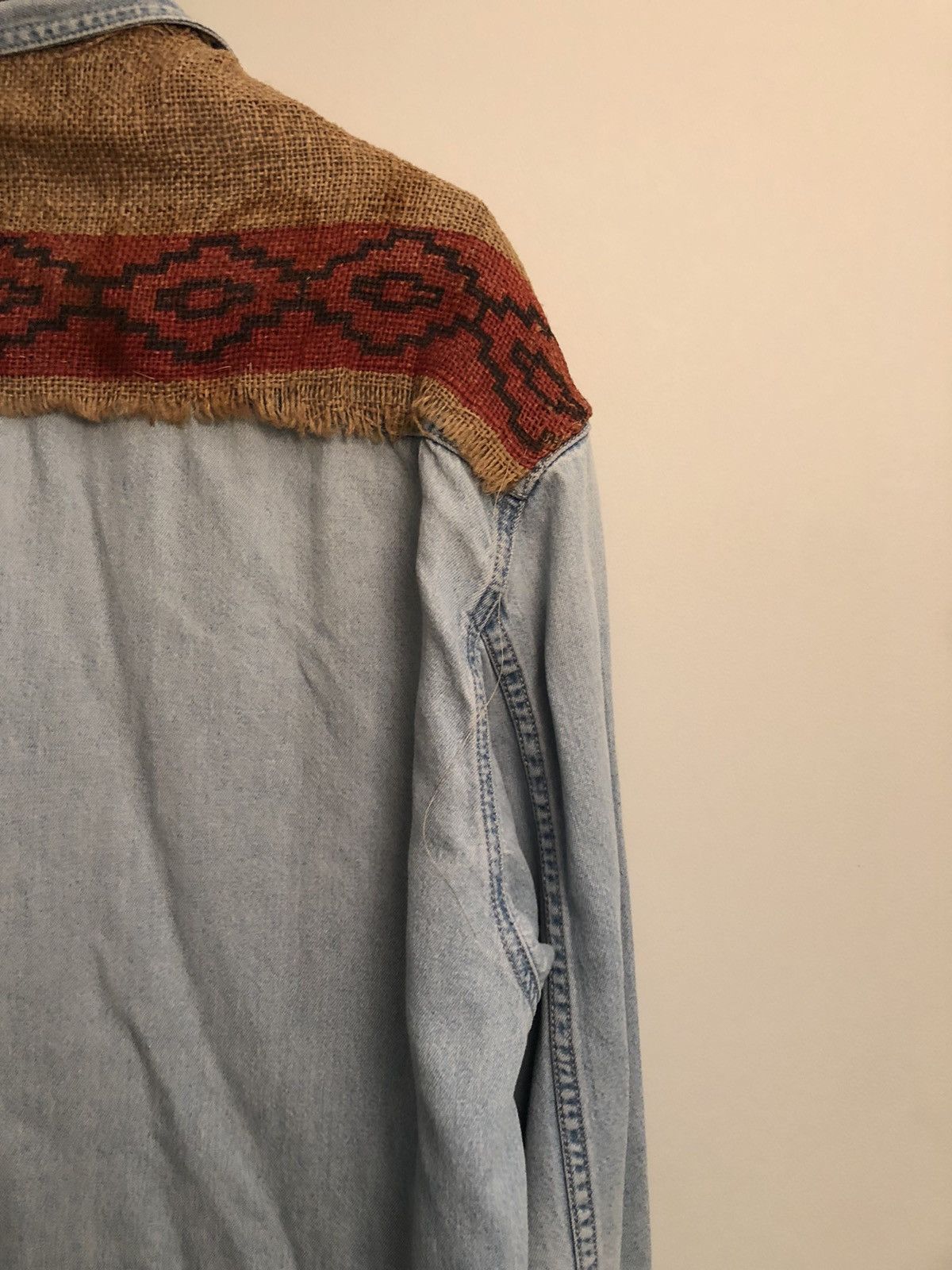 Levi's Distressed Handmade Blanket Southwestern Denim Shirt Size US L / EU 52-54 / 3 - 14 Thumbnail