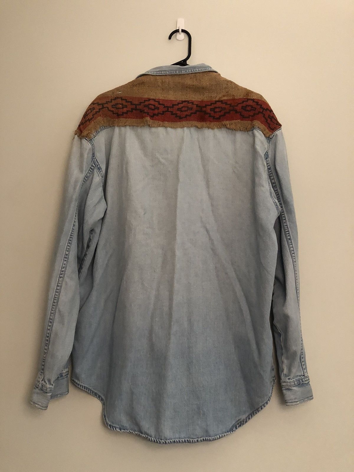 Levi's Distressed Handmade Blanket Southwestern Denim Shirt Size US L / EU 52-54 / 3 - 4 Thumbnail