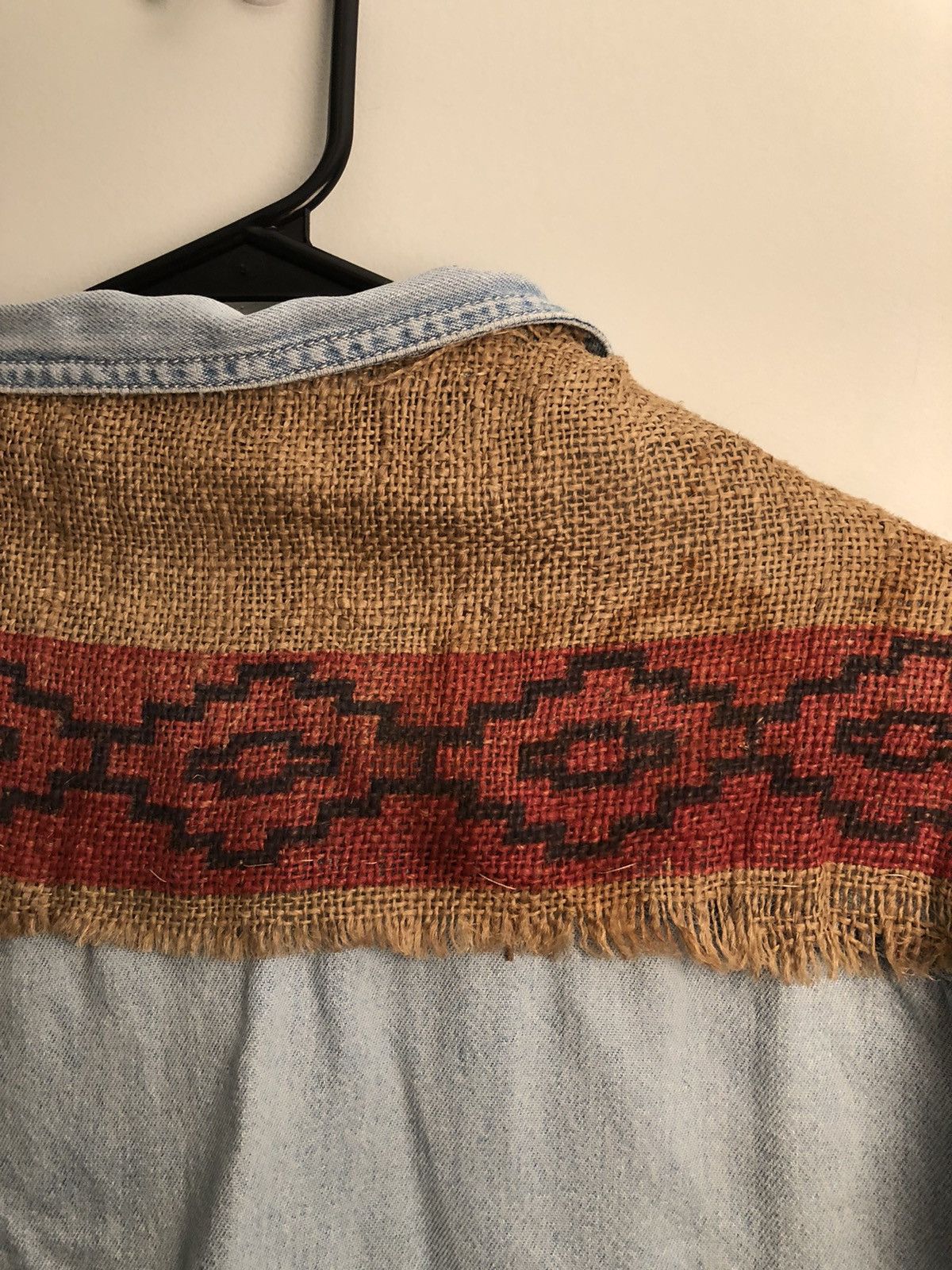 Levi's Distressed Handmade Blanket Southwestern Denim Shirt Size US L / EU 52-54 / 3 - 3 Thumbnail