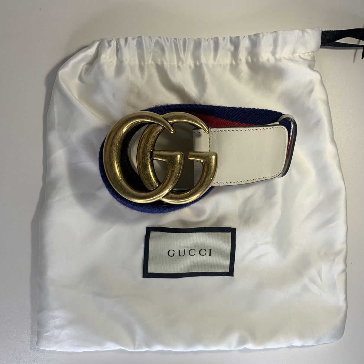 Gucci 🔹GG Marmont Web Leather Belt 409416 HE2MT | Grailed
