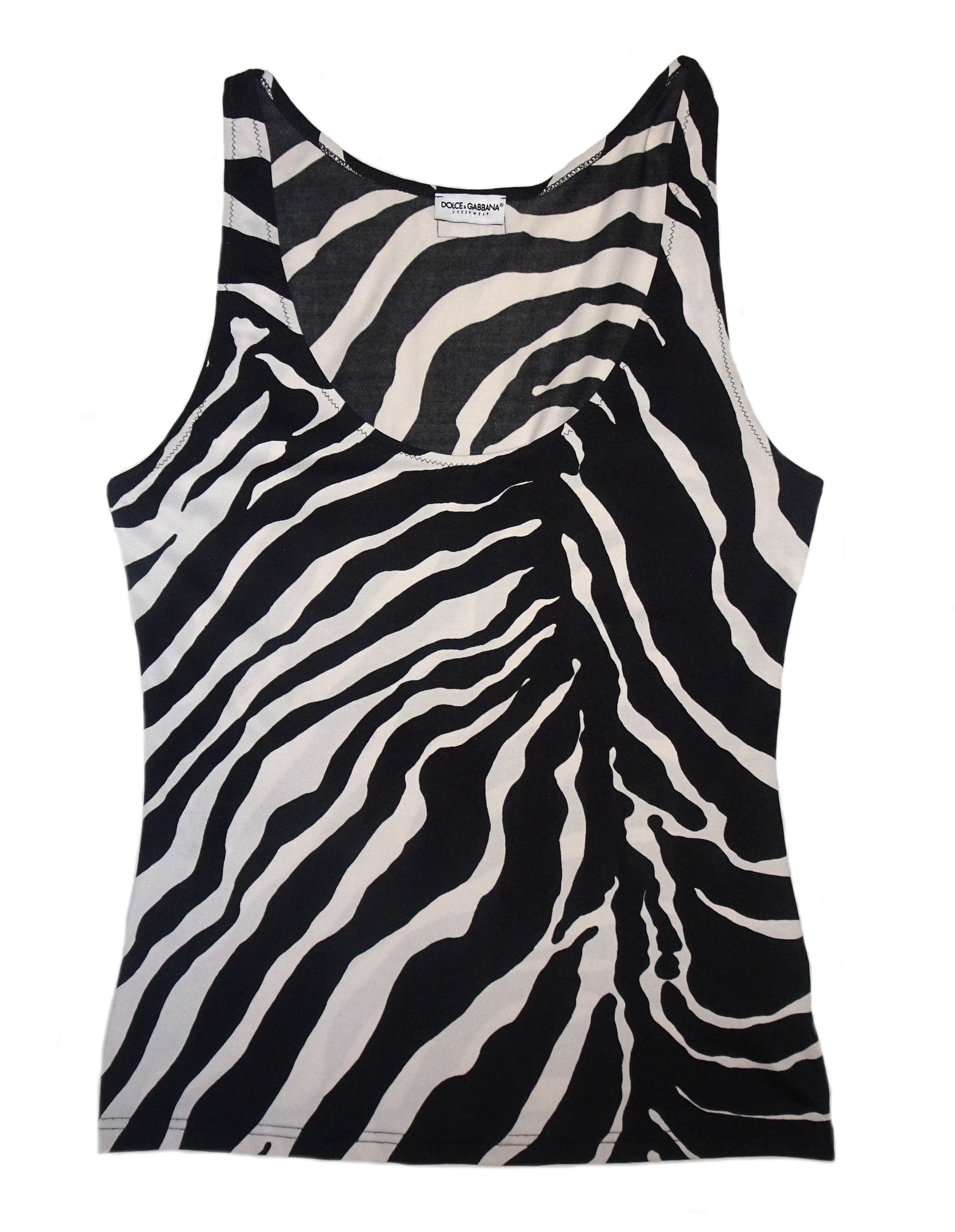 Dolce & Gabbana DOLCE AND GABBANA ZEBRA PRINT WOMEN'S TOP Size S / US 4 / IT 40 - 1 Thumbnail