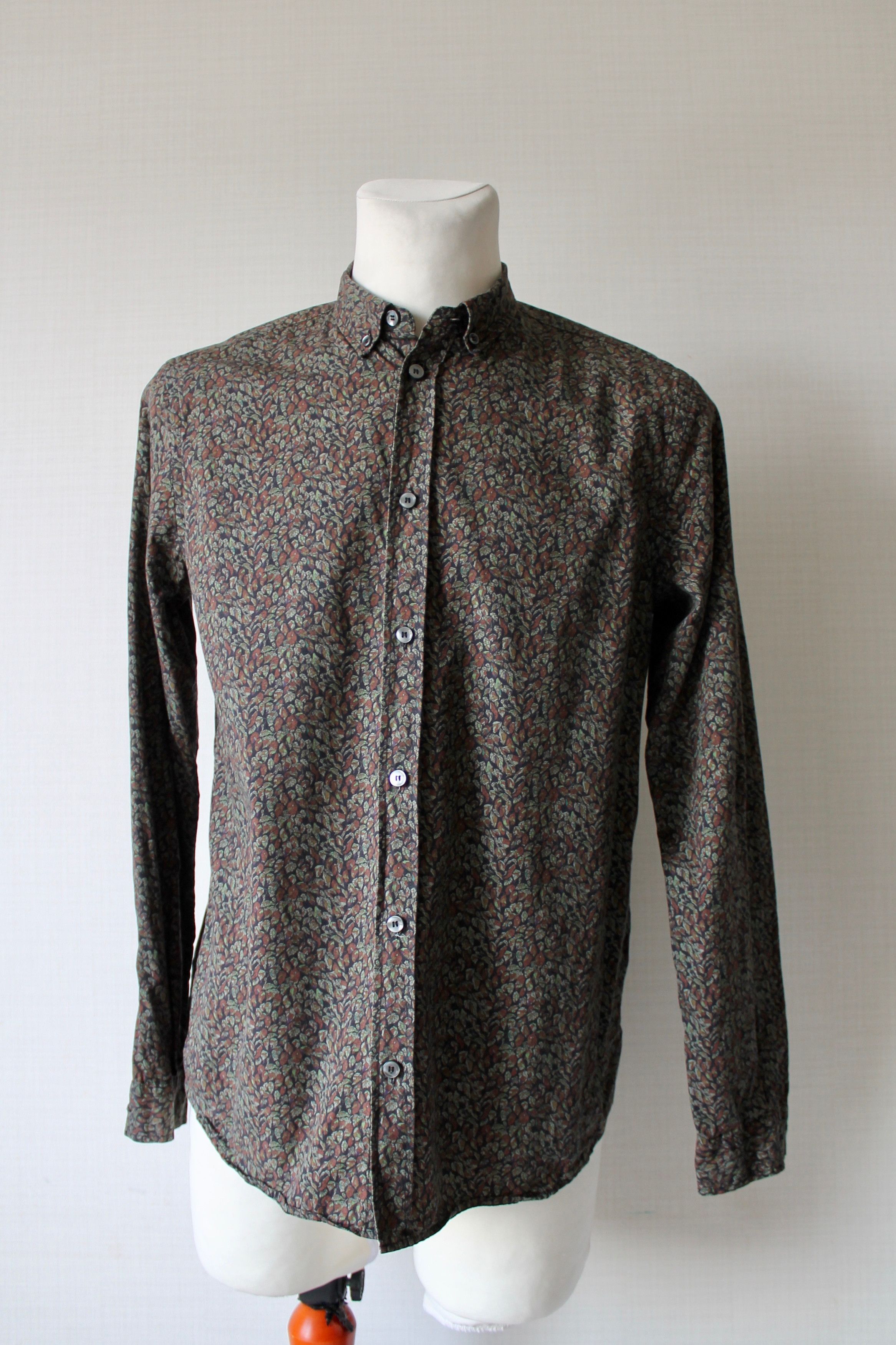 Whyred WHYRED Floral Shirt Cotton Long Sleeve Size US M / EU 48-50 / 2 - 2 Thumbnail