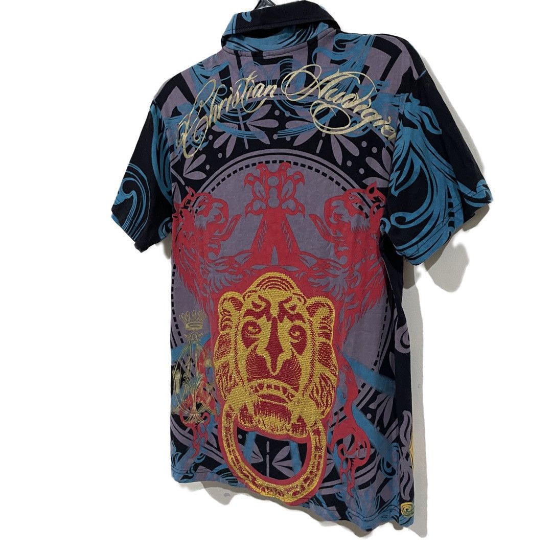 Christian Audigier × Designer × Vintage Christian Audigier Baroque Bling Cotton Shirts Size US L / EU 52-54 / 3 - 5 Thumbnail