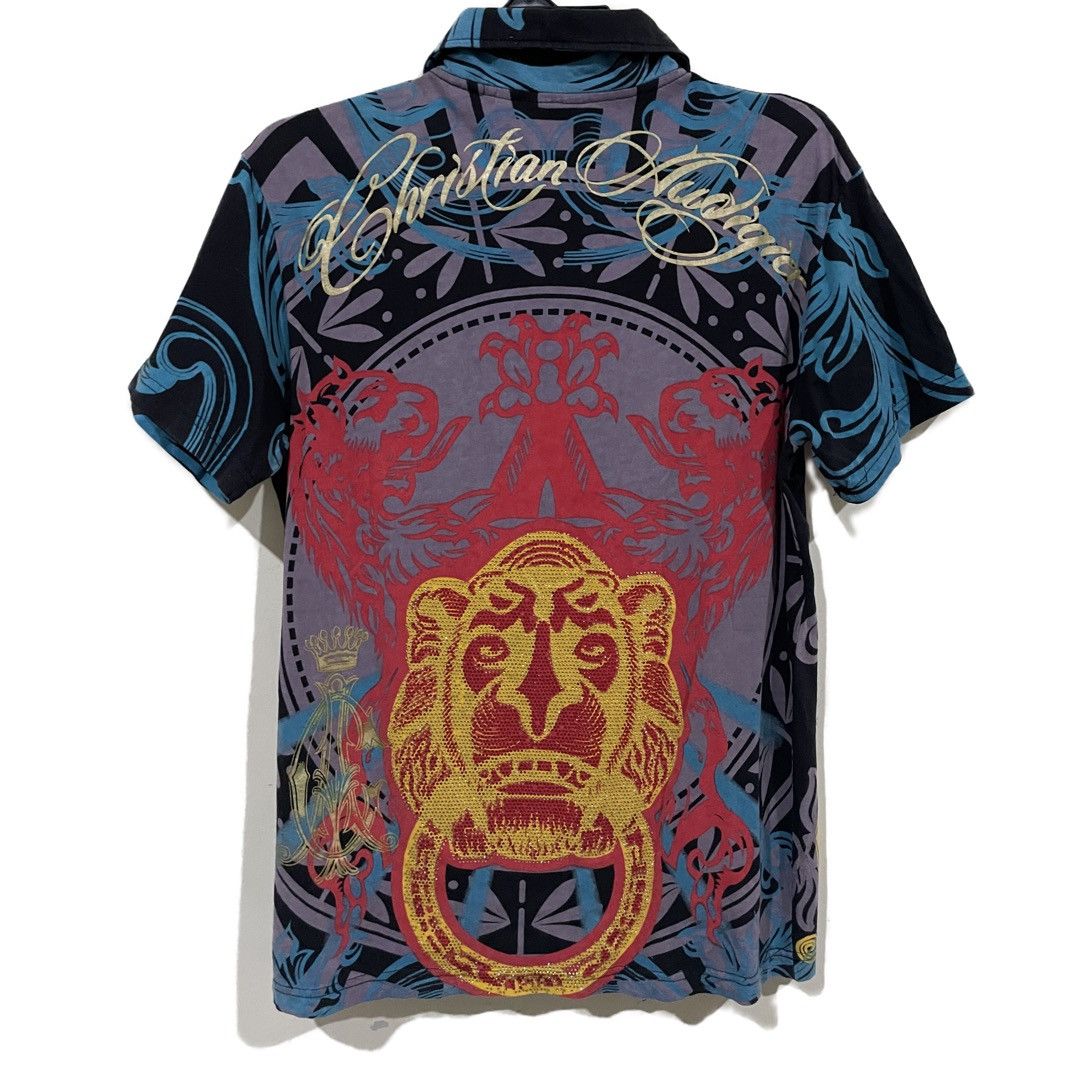 Christian Audigier × Designer × Vintage Christian Audigier Baroque Bling Cotton Shirts Size US L / EU 52-54 / 3 - 3 Thumbnail