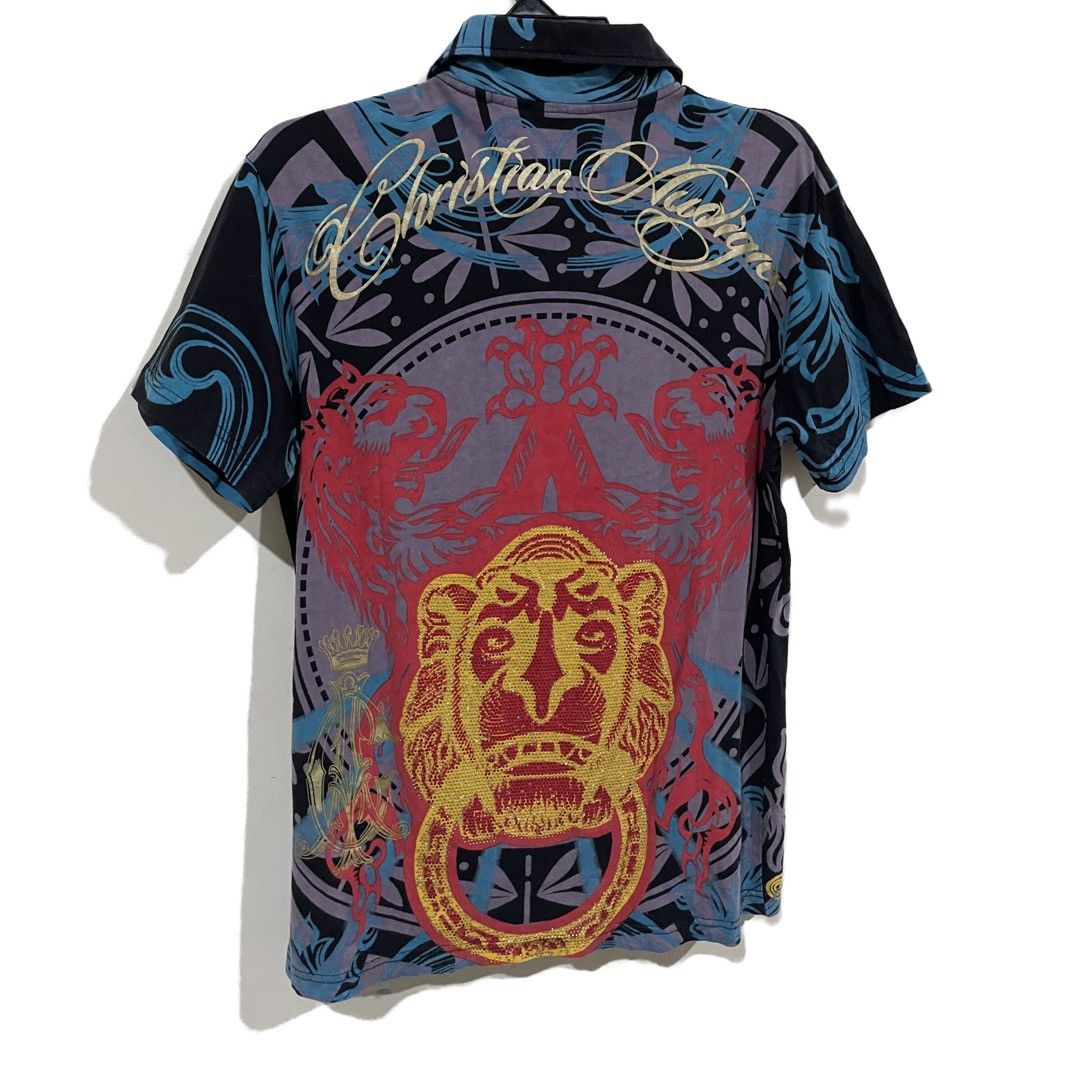 Christian Audigier × Designer × Vintage Christian Audigier Baroque Bling Cotton Shirts Size US L / EU 52-54 / 3 - 6 Thumbnail