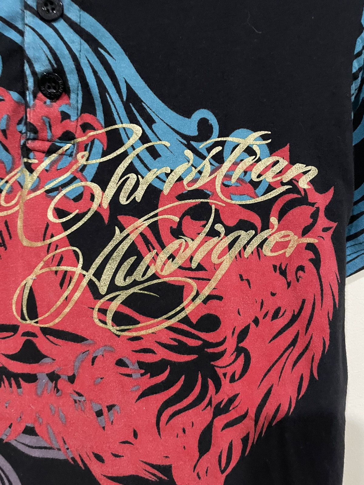 Christian Audigier × Designer × Vintage Christian Audigier Baroque Bling Cotton Shirts Size US L / EU 52-54 / 3 - 7 Thumbnail