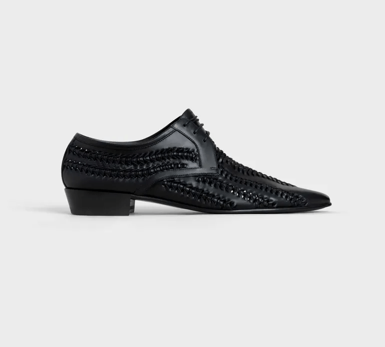 Celine × Hedi Slimane SS20 Jacno Derby 30 in Braided Calfskin Size 