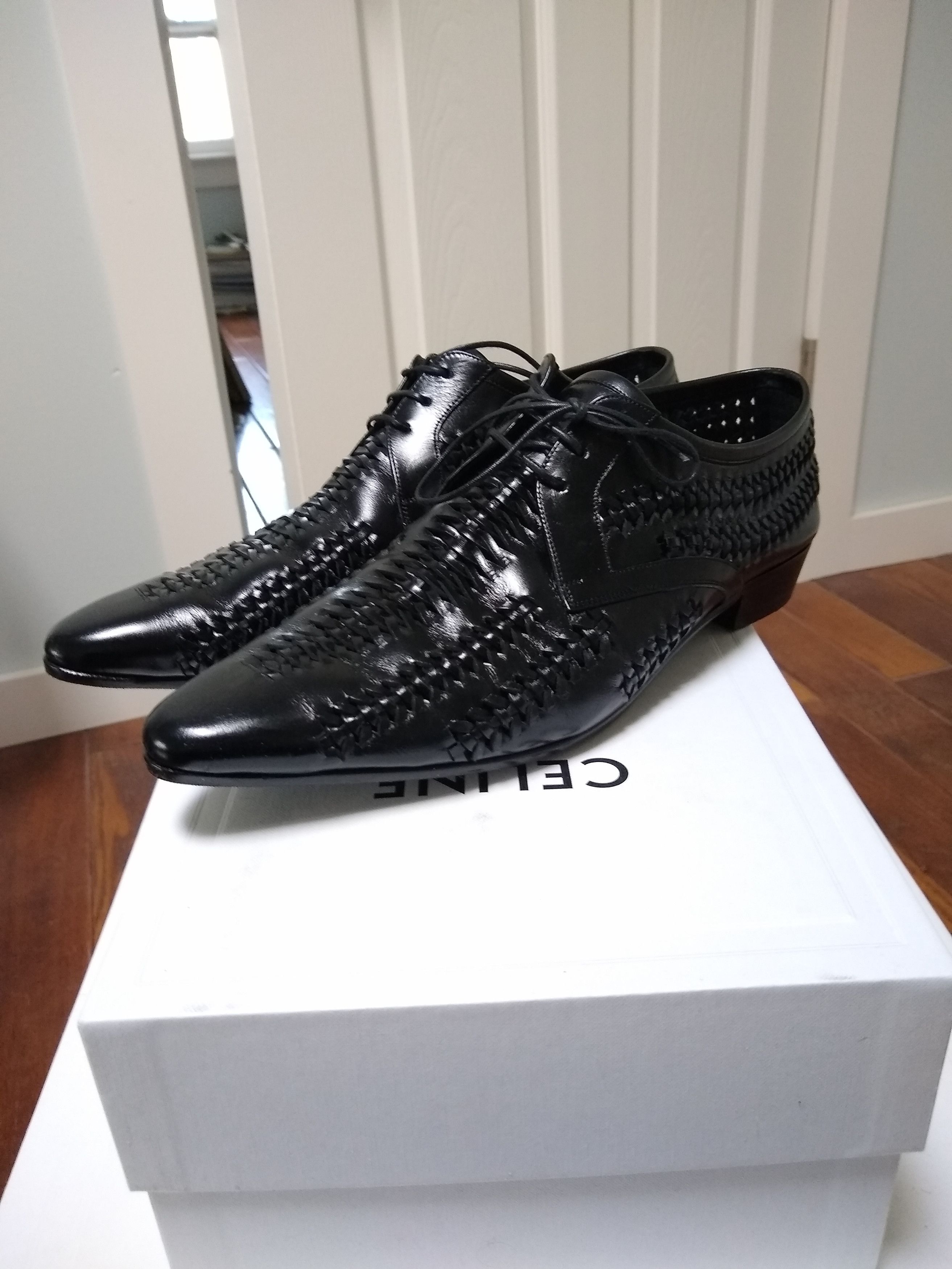 Celine × Hedi Slimane SS20 Jacno Derby 30 in Braided Calfskin Size 