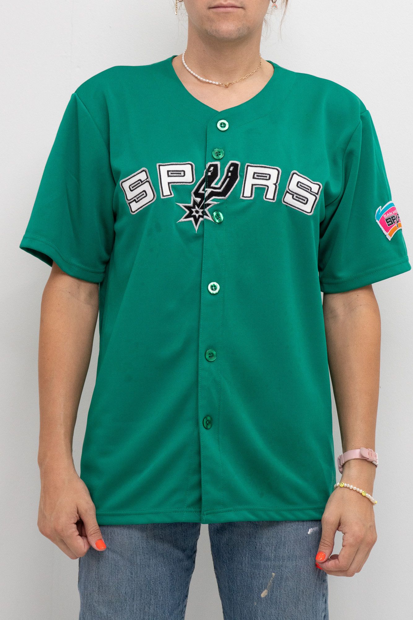 Spurs teal baseball jersey hotsell