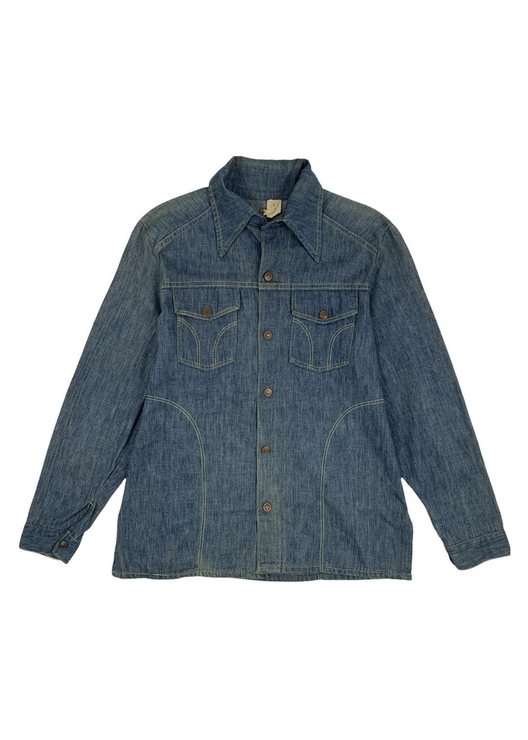Japanese Brand Vintage 70s Buckaroo Sears Button Up Denim Shirt Size US M / EU 48-50 / 2 - 4 Thumbnail