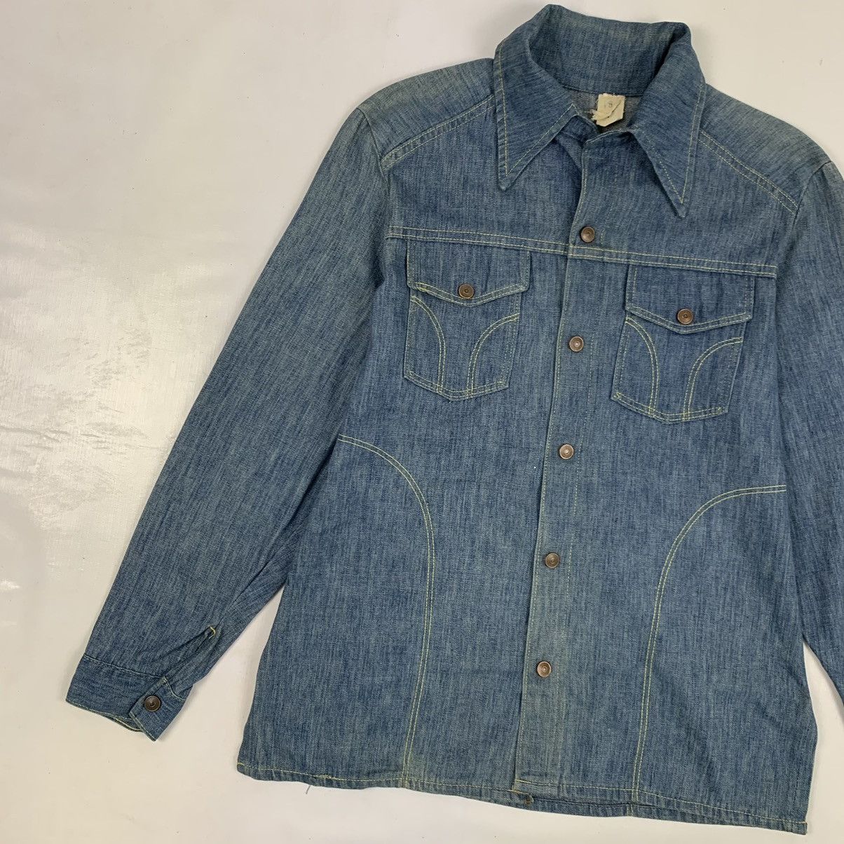 Japanese Brand Vintage 70s Buckaroo Sears Button Up Denim Shirt Size US M / EU 48-50 / 2 - 8 Thumbnail