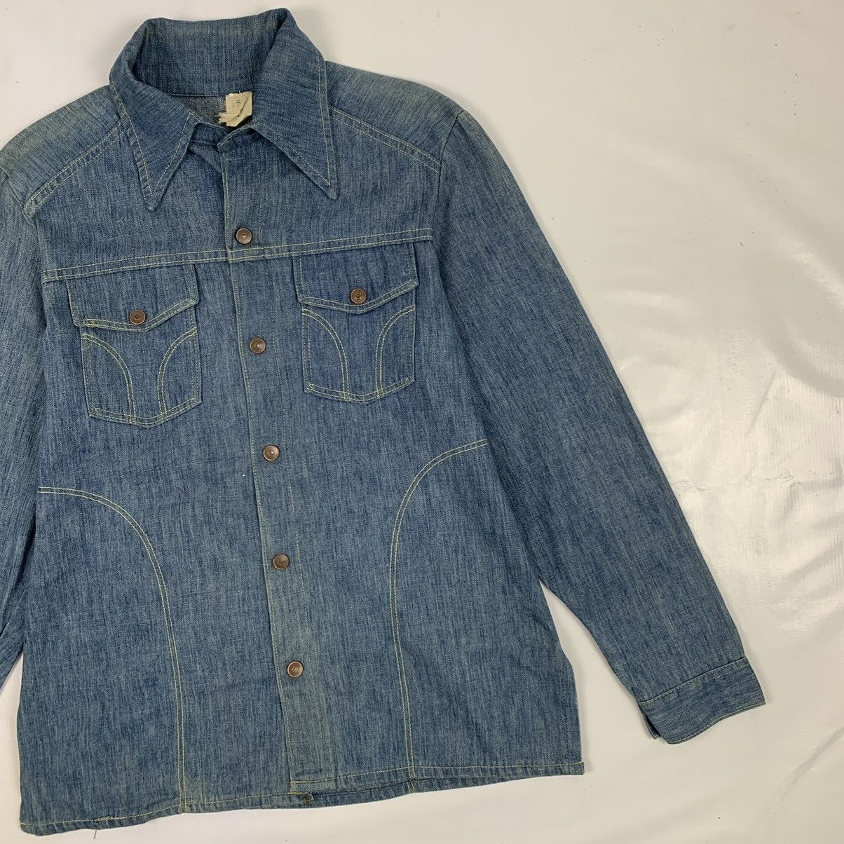 Japanese Brand Vintage 70s Buckaroo Sears Button Up Denim Shirt Size US M / EU 48-50 / 2 - 5 Thumbnail