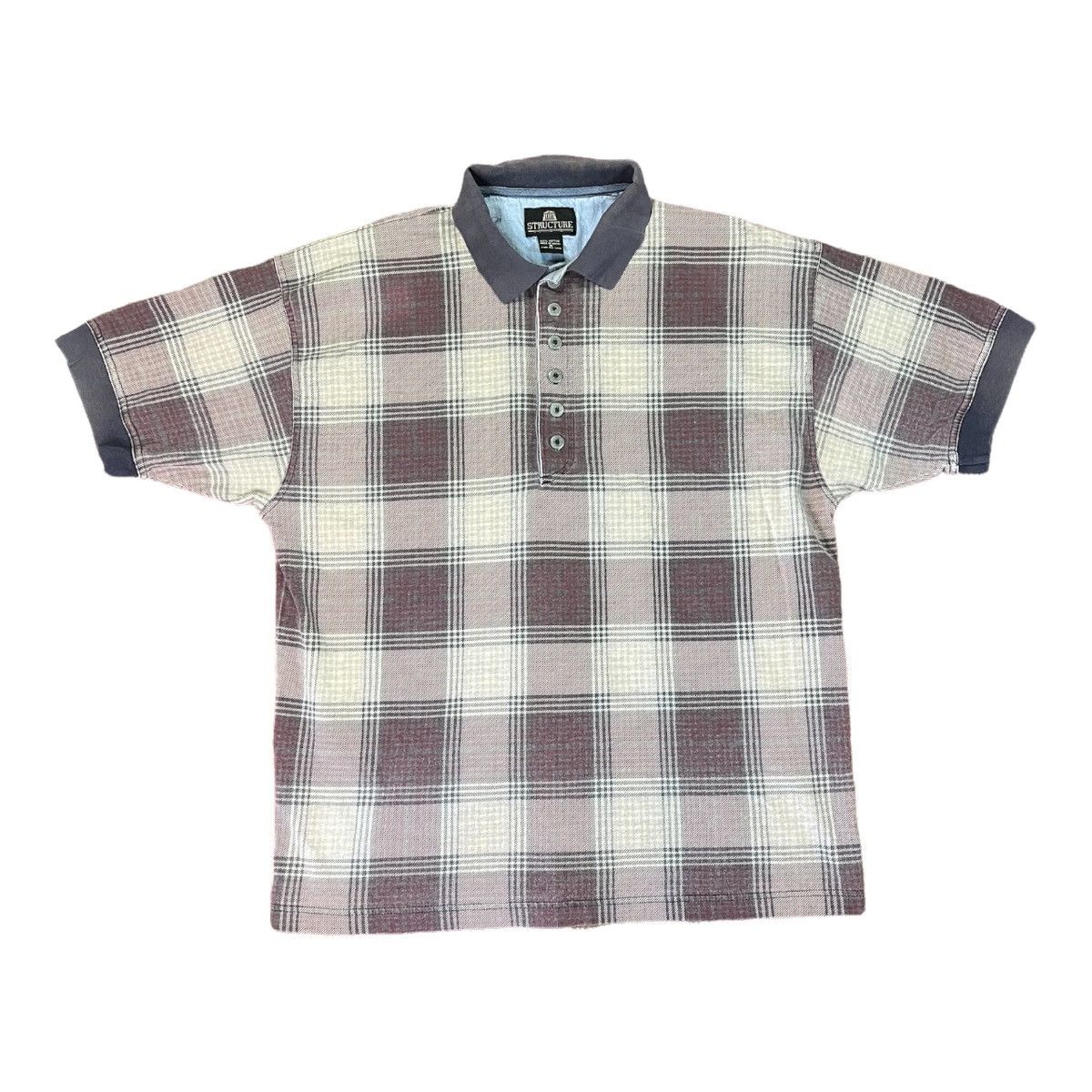 Japanese Brand Vintage Plaid Polo 90s Skate Style Size US M / EU 48-50 / 2 - 1 Thumbnail