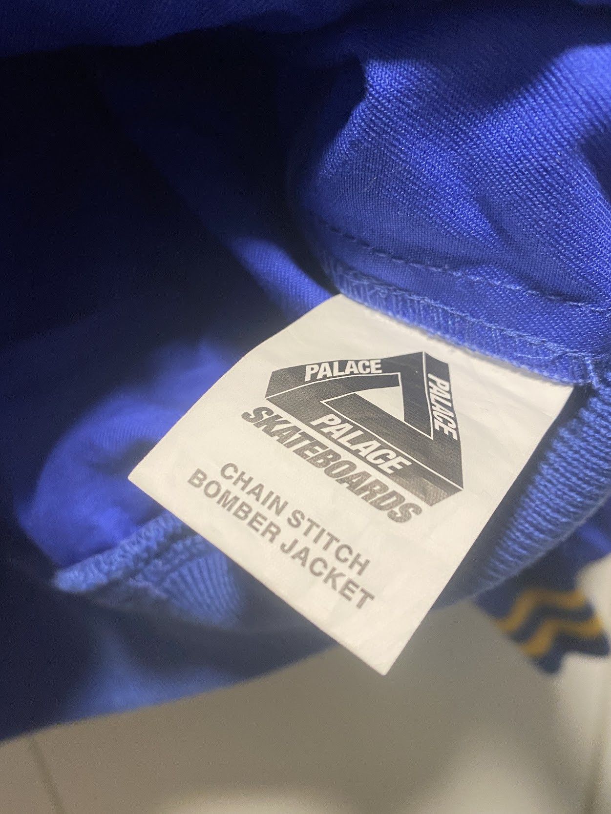 Palace Skateboarding chain stitch bomber jacket blue Size US M / EU 48-50 / 2 - 6 Thumbnail