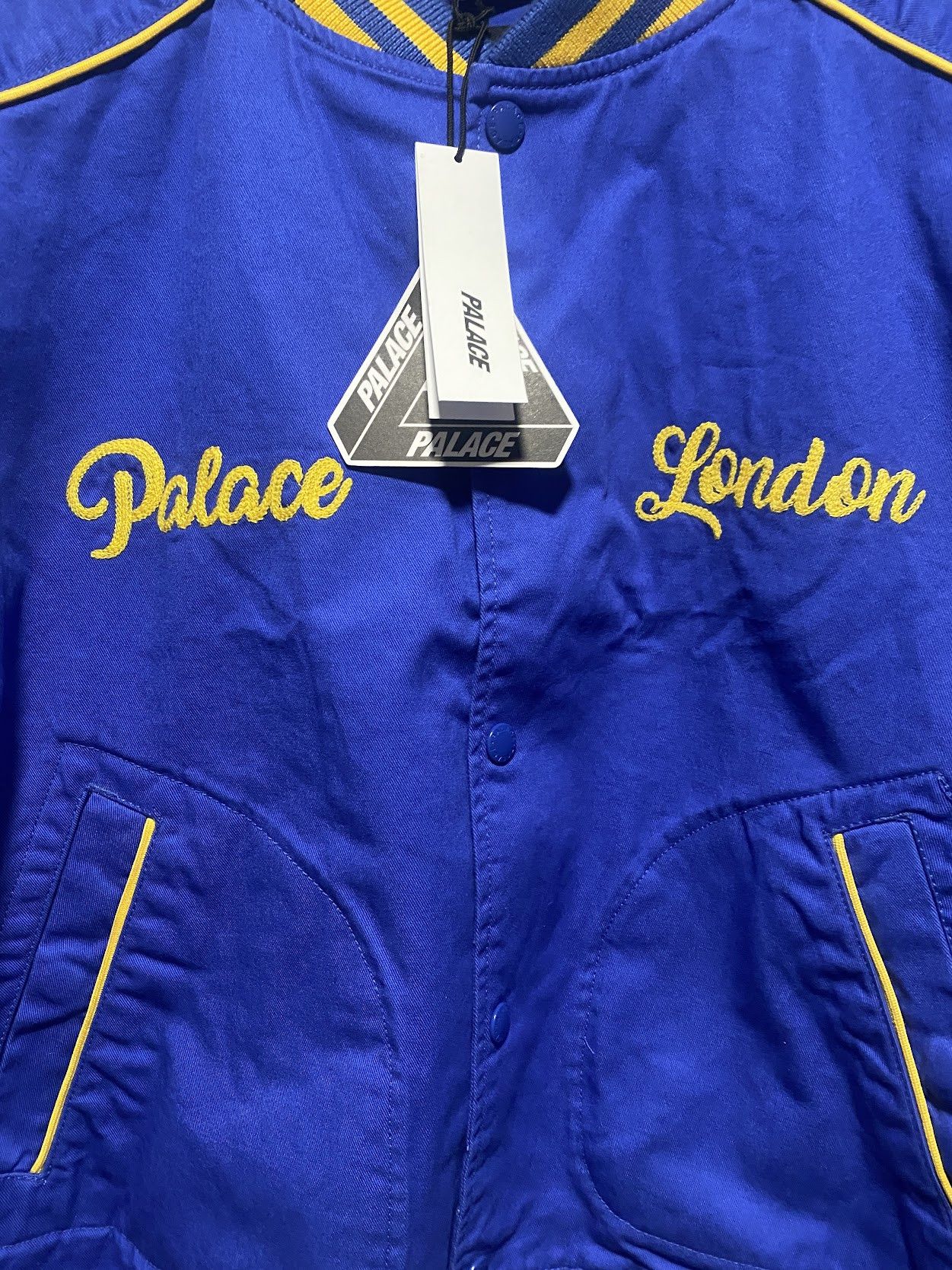 Palace Skateboarding chain stitch bomber jacket blue Size US M / EU 48-50 / 2 - 3 Thumbnail
